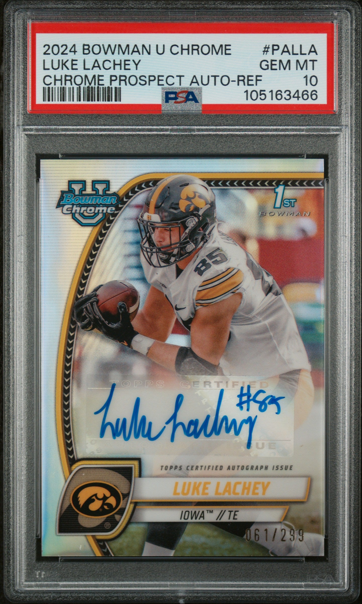 2024 Bowman Chrome Refractor Luke Lachey #PA-LLA Auto /239 PSA 10