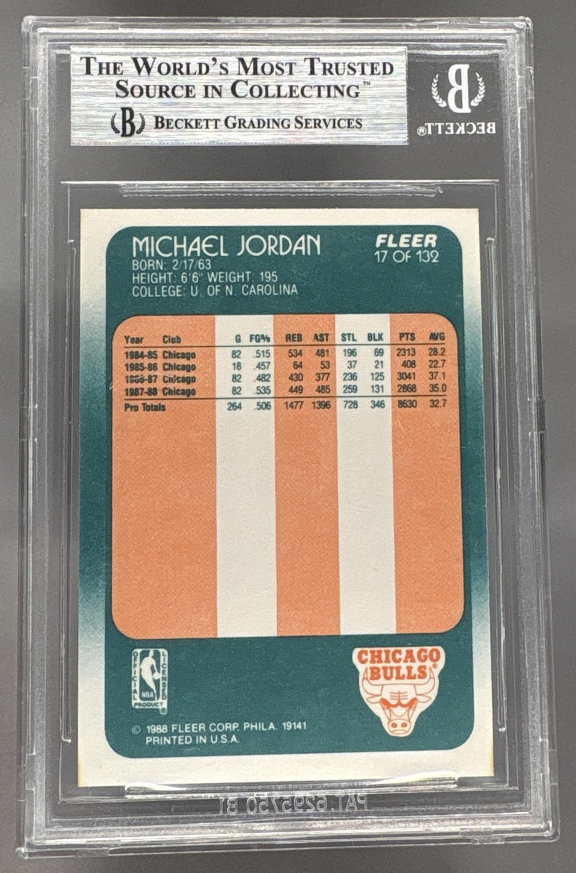1988 Fleer Michael Jordan #17 BGS 9