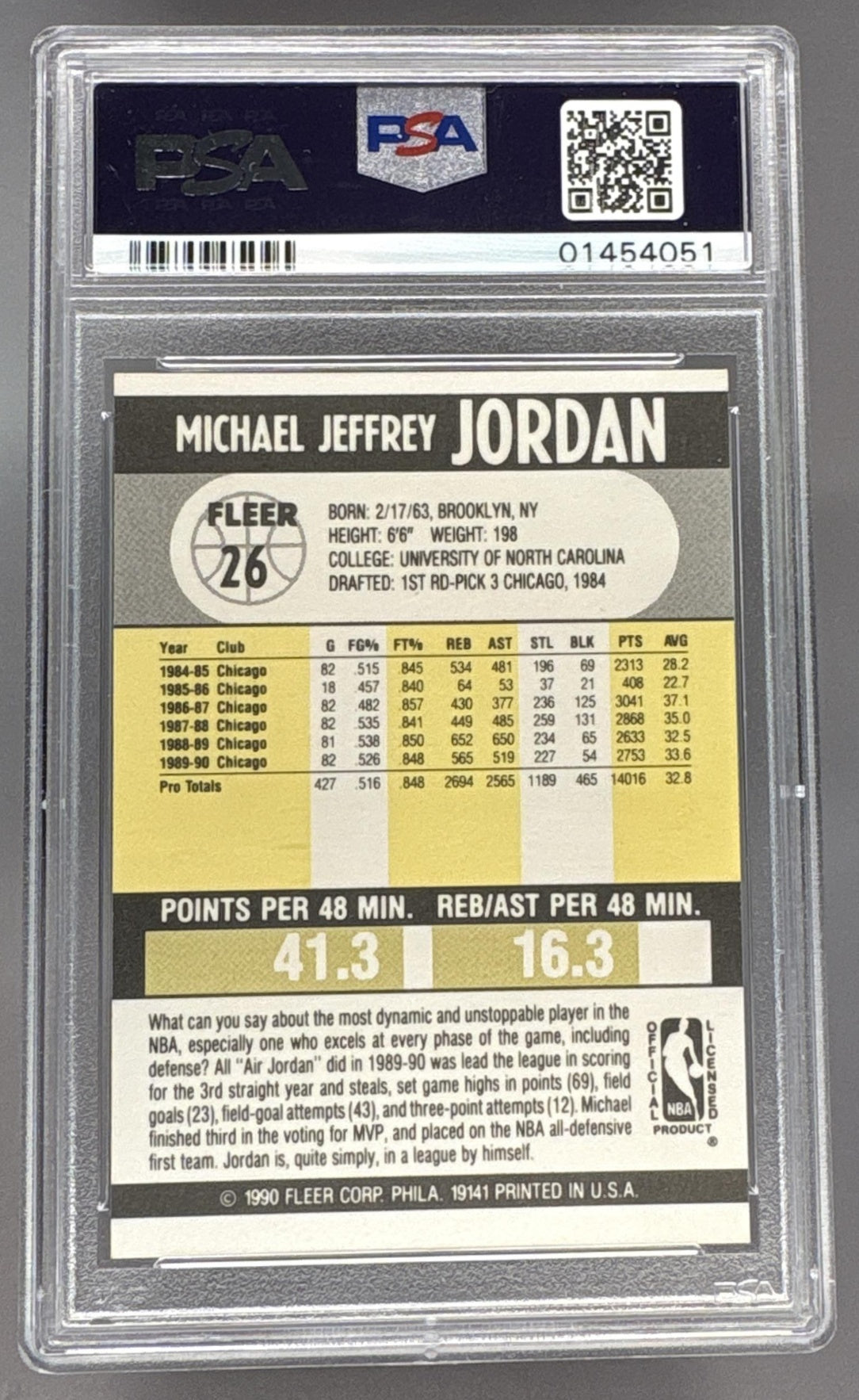 1990 Fleer Michael Jordan #26 PSA 9