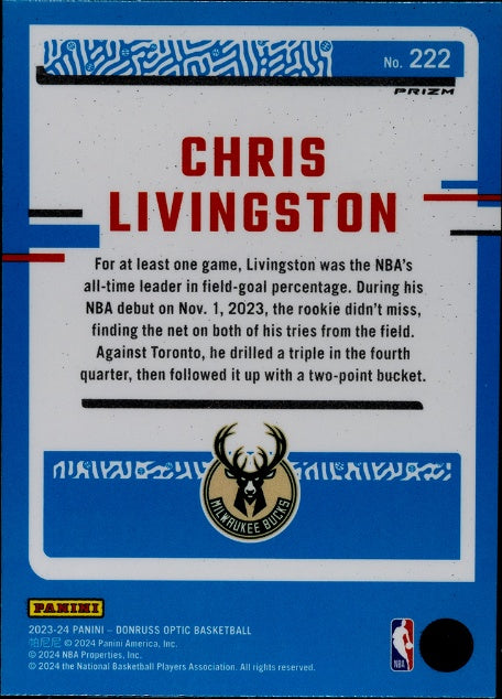 2023 Donruss Optic #222 Chris Livingston SGC 8.5