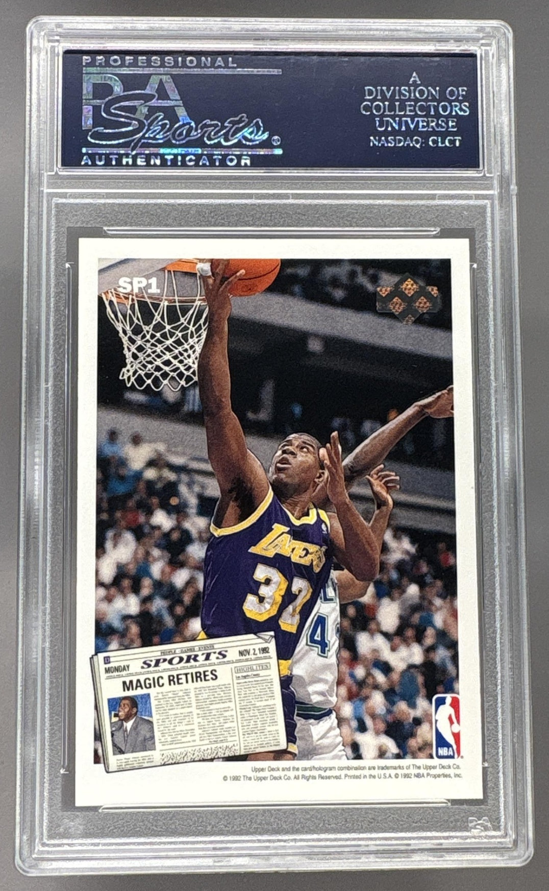 1992 Upper Deck Larry Bird/Magic Johnson #SP1 PSA 10