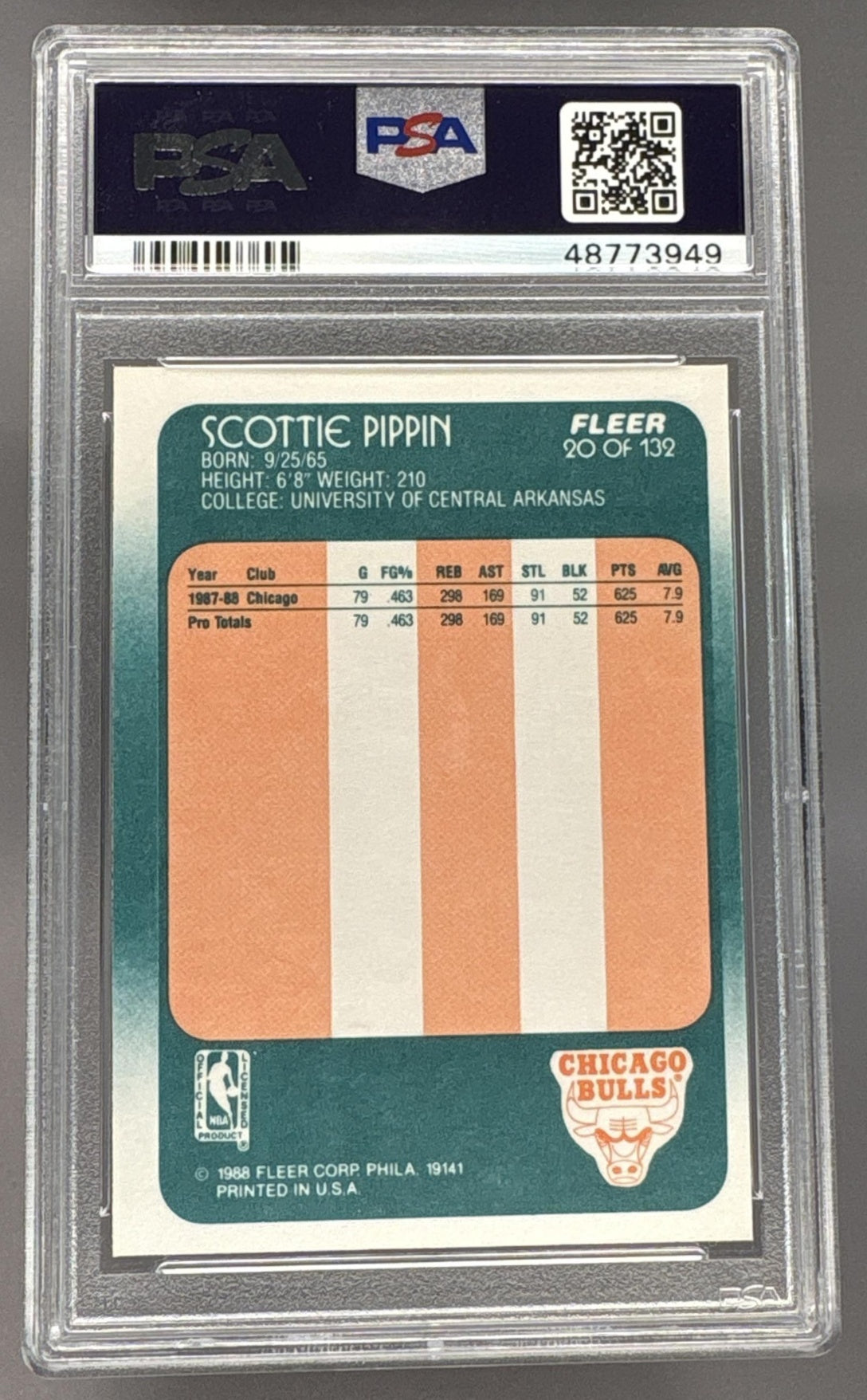 1988 Fleer Scottie Pippen #20 PSA 9