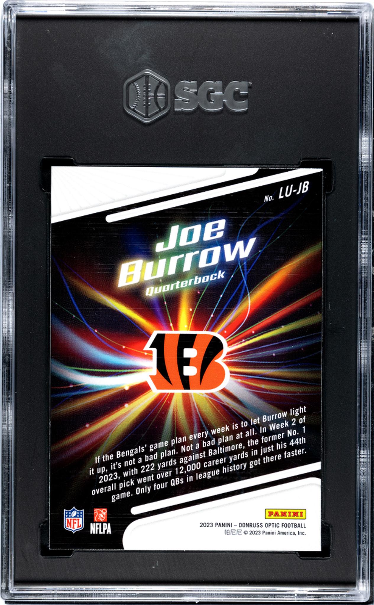 2023 Panini Donruss Optic #LU-JB Joe Burrow Light It Up   SGC 8.5