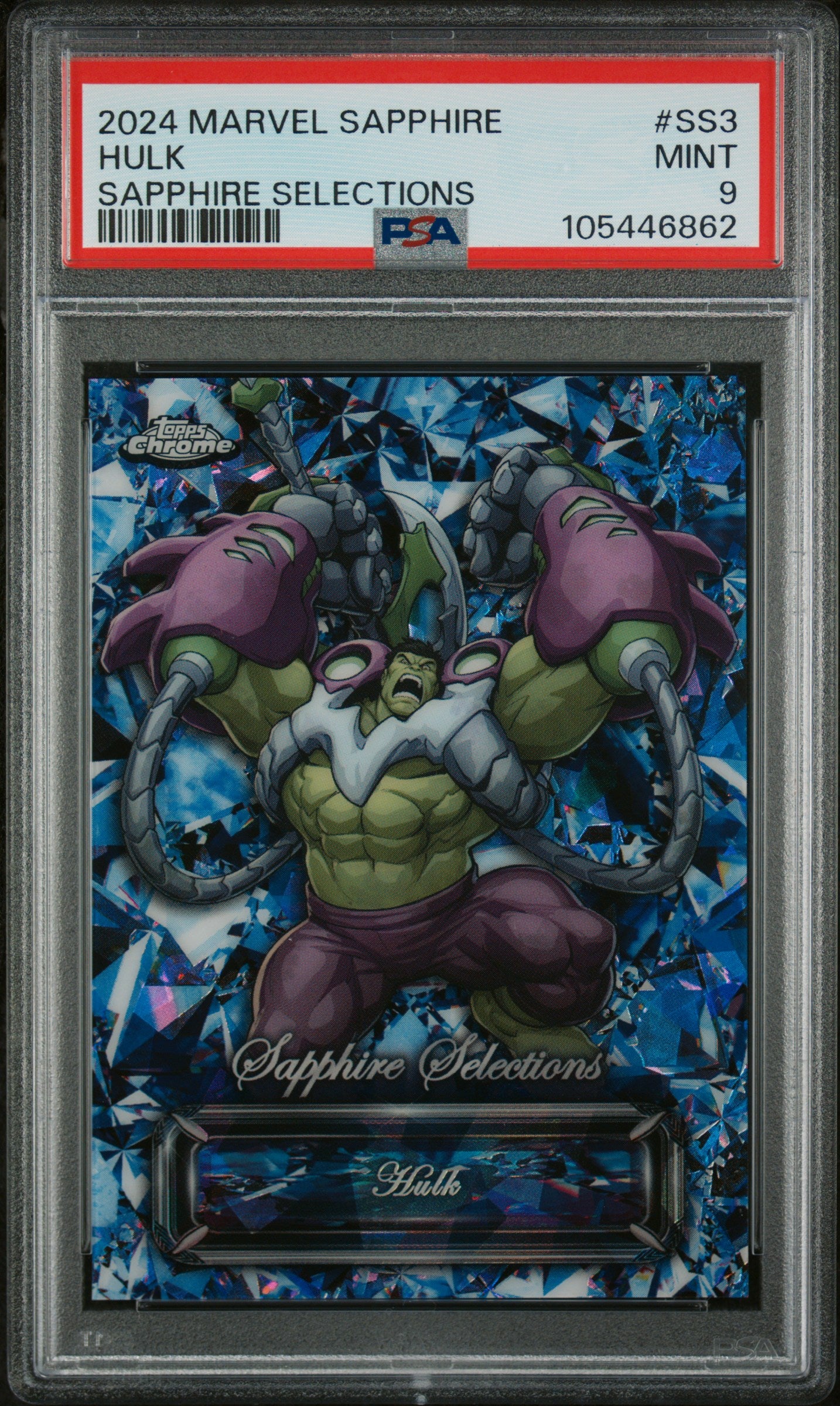 2024 Topps Chrome Marvel Sapphire Edition Sapphire Selections Hulk #SS3 PSA 9
