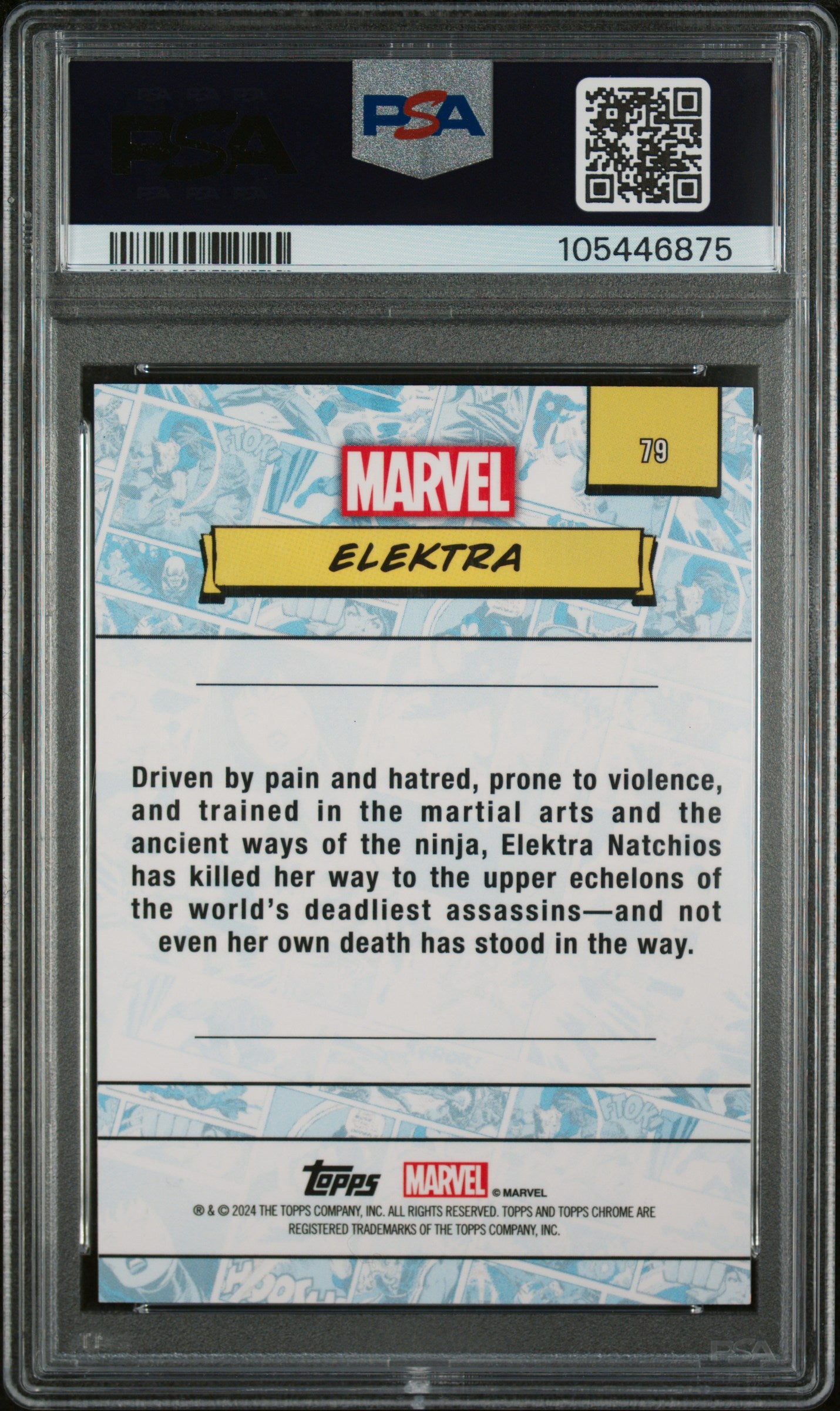 2024 Topps Chrome Sapphire Purple Elektra #79 /15 PSA 8