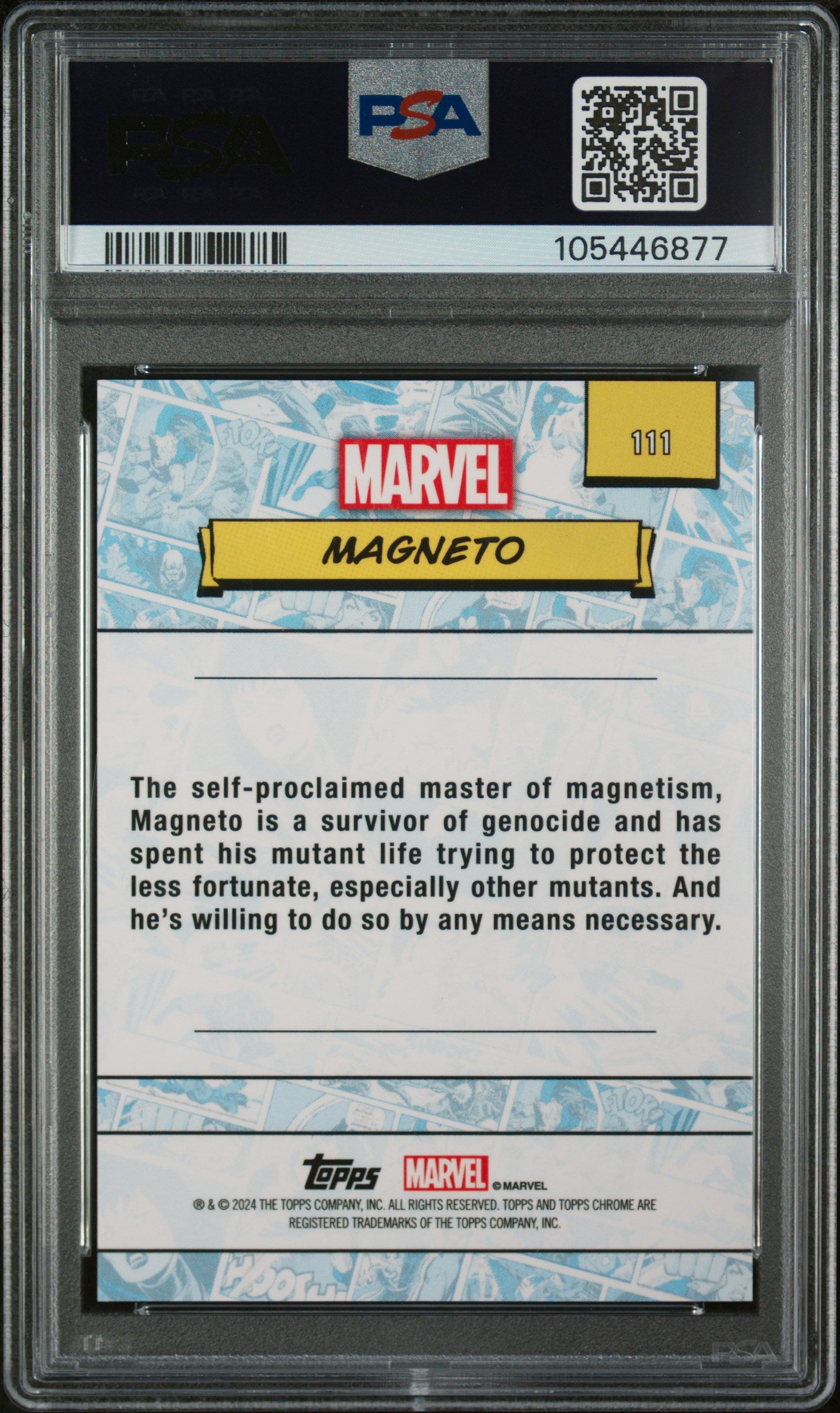 2024 Topps Chrome Marvel Sapphire Edition Orange Magneto #111 /25 PSA 9