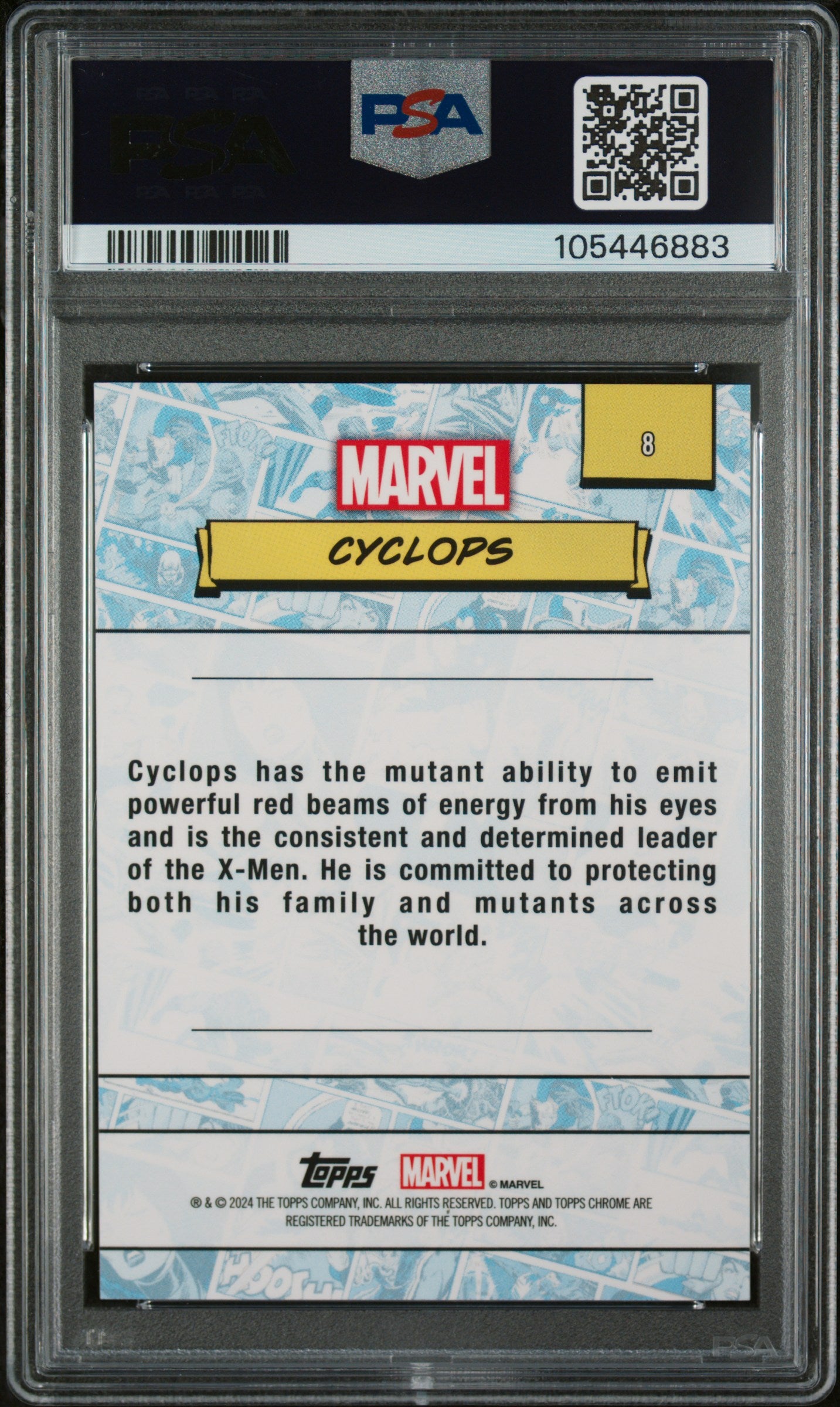 2024 Topps Chrome Marvel Sapphire Edition Gold Cyclops #8 50/50 PSA 9