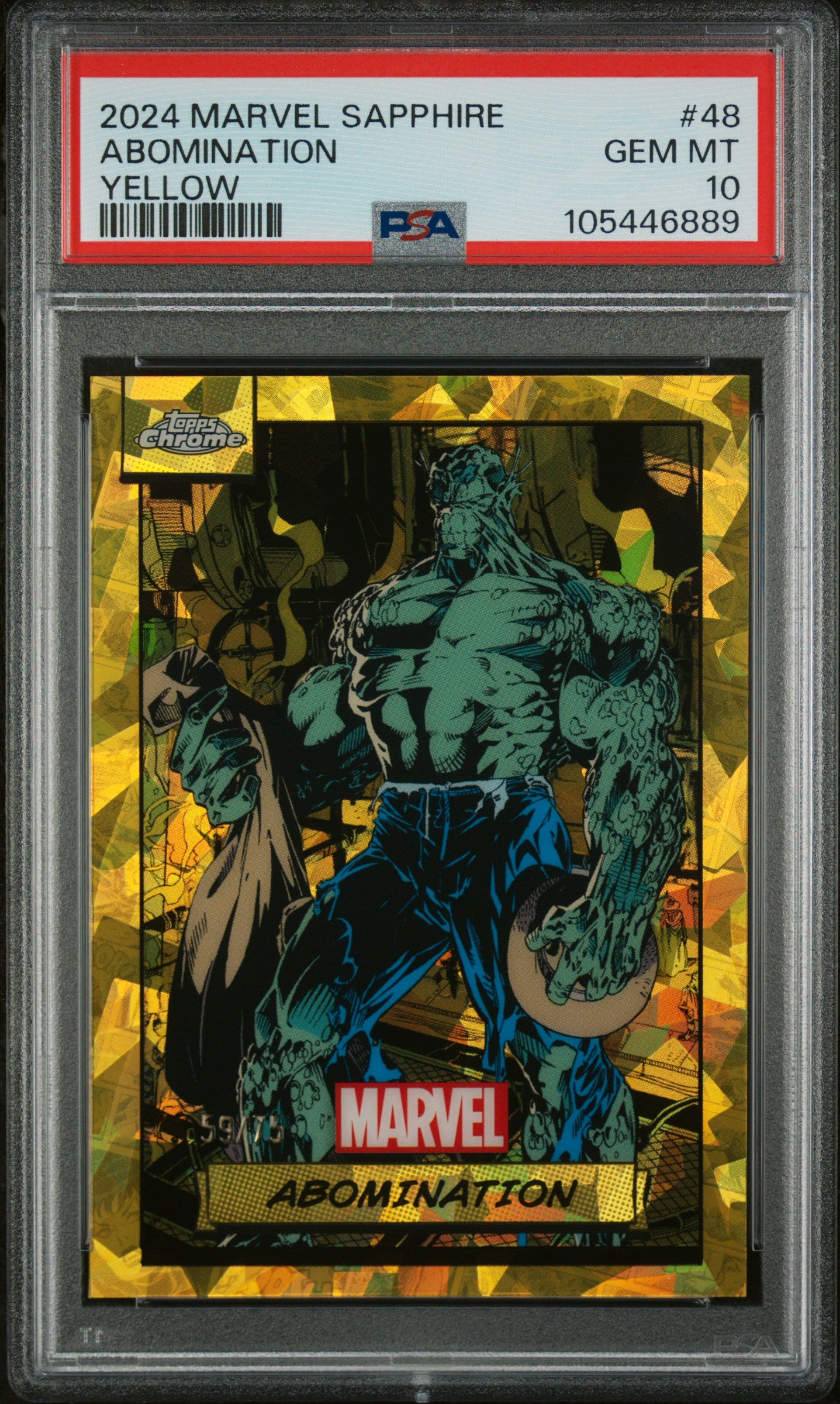 2024 Topps Chrome Sapphire Yellow Abomination #48 /50 PSA 10