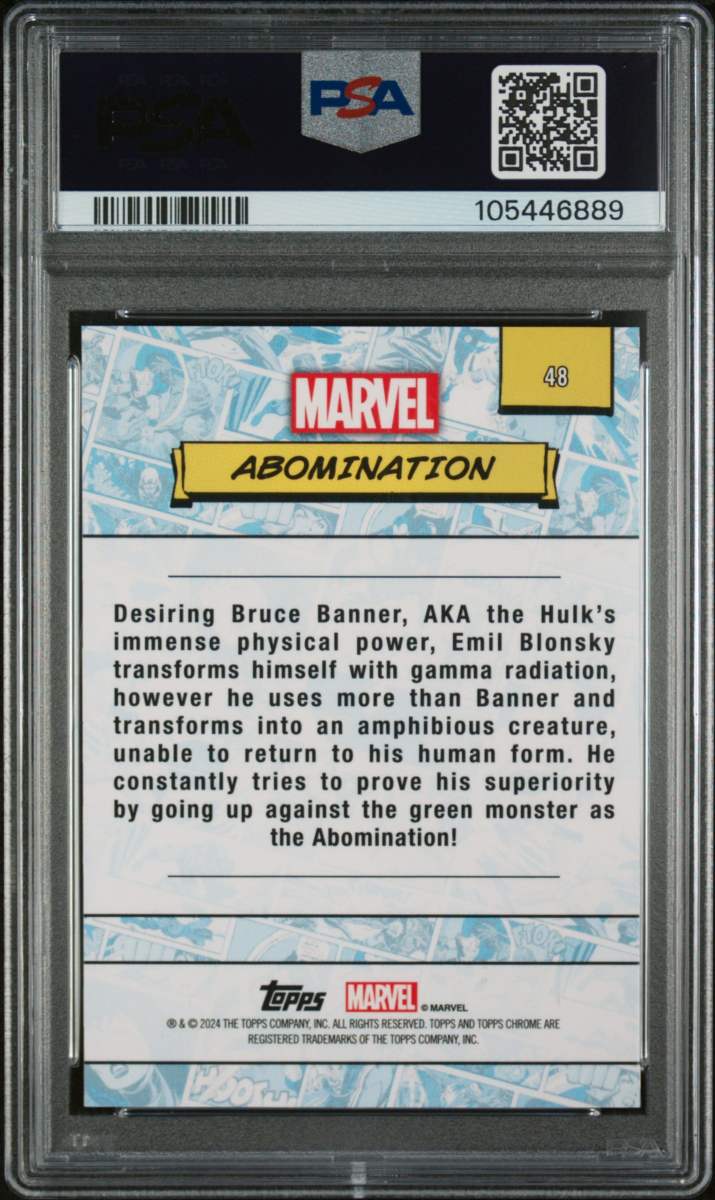 2024 Topps Chrome Sapphire Yellow Abomination #48 /50 PSA 10