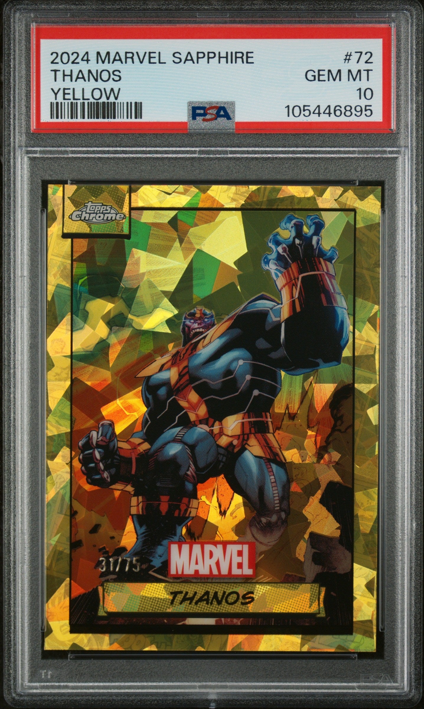 2024 Topps Chrome #72 Thanos Sapphire /75 PSA 10