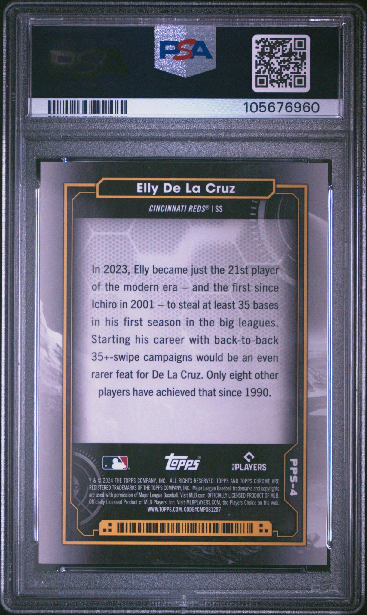 2024 Topps Chrome Cosmic Elly De La Cruz #4 PSA 9 RC