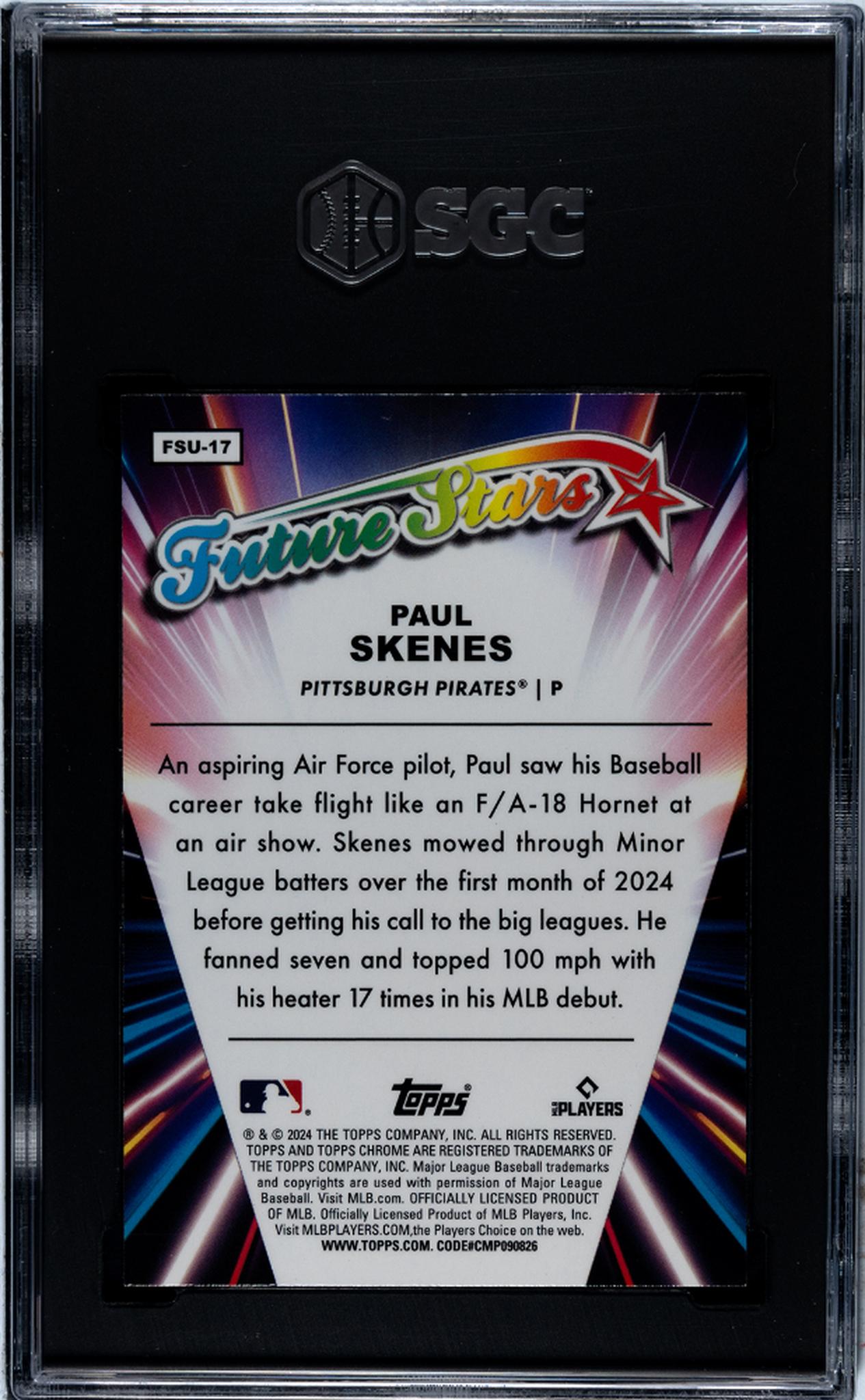 2024 Topps Chrome Update Future Stars Paul Skenes #FSU-17 RC SGC 9.5