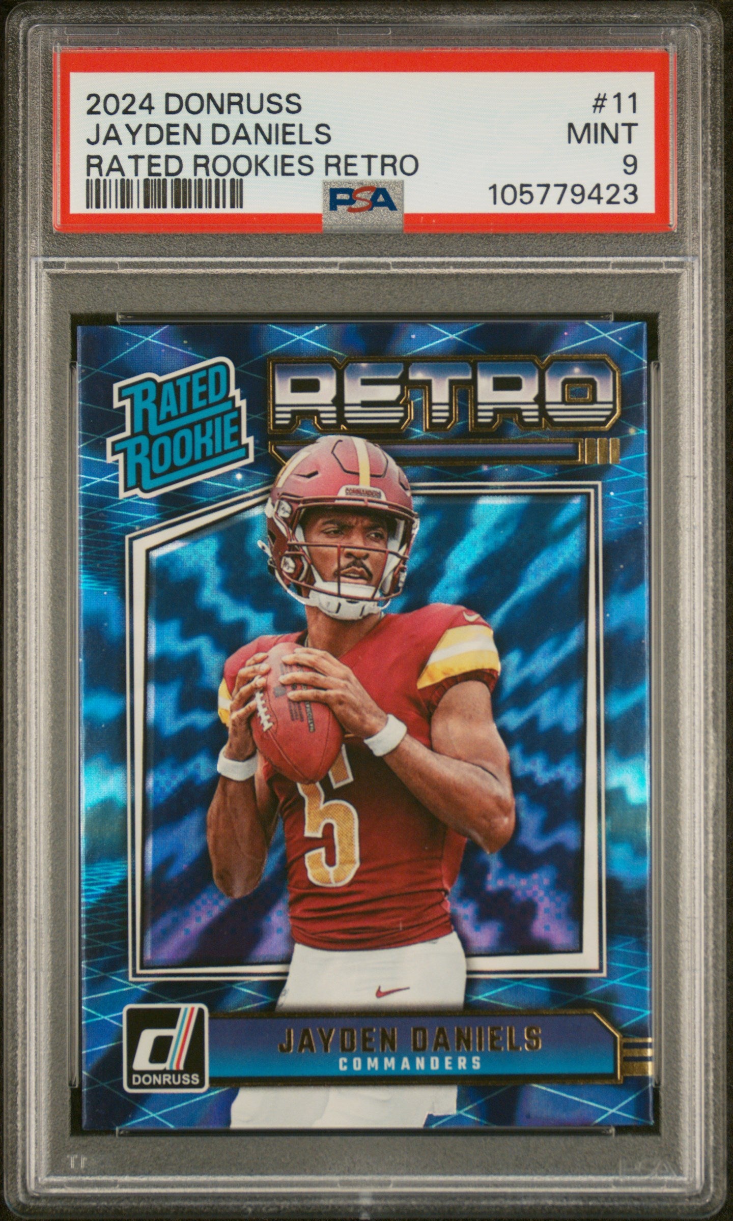 2024 Panini Donruss Rated Rookies Retro Jayden Daniels #11 RC PSA 9