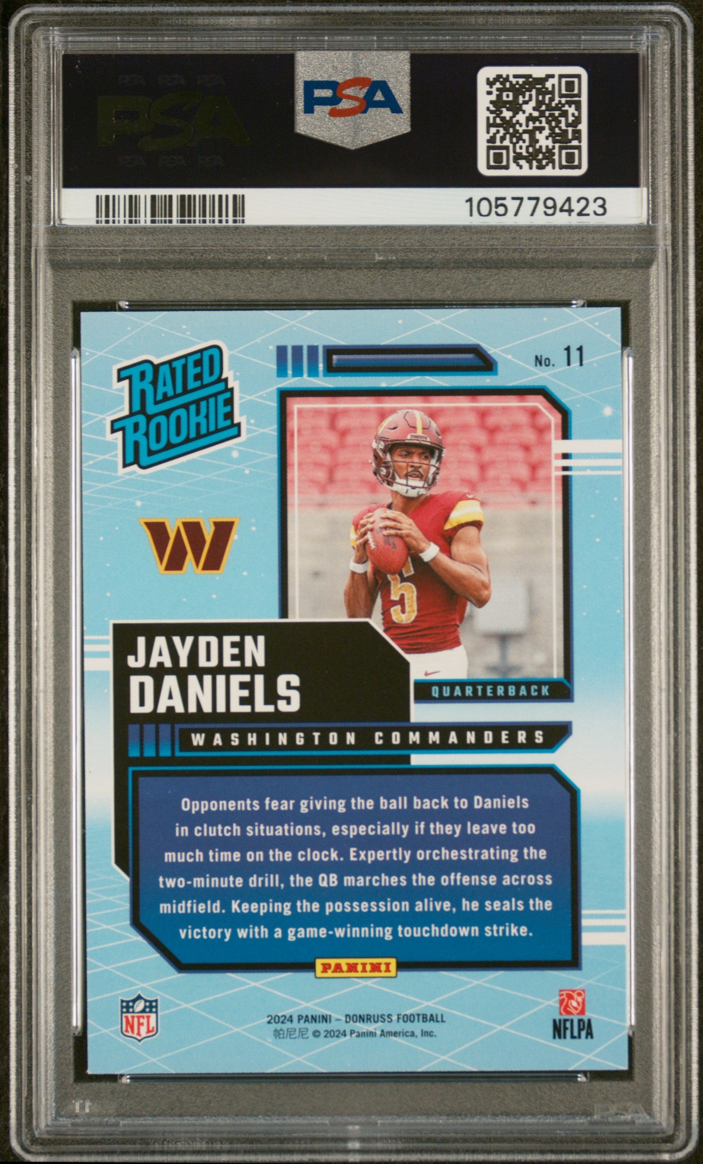 2024 Panini Donruss Rated Rookies Retro Jayden Daniels #11 RC PSA 9