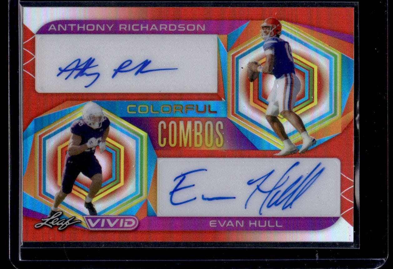 2023 Leaf Vivid Colorful Combos Anthony Richardson Evan Hull #CC-4 Dual Auto /8