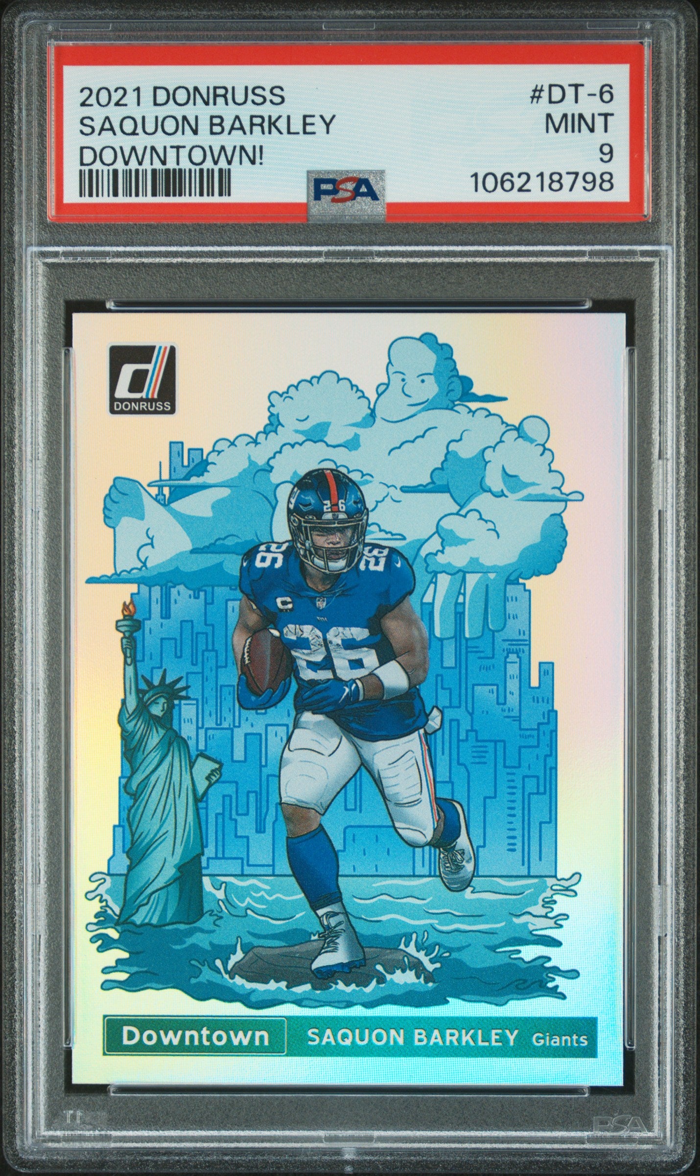 2021 Panini Donruss Downtown Saquon Barkley #DT-6 PSA 9