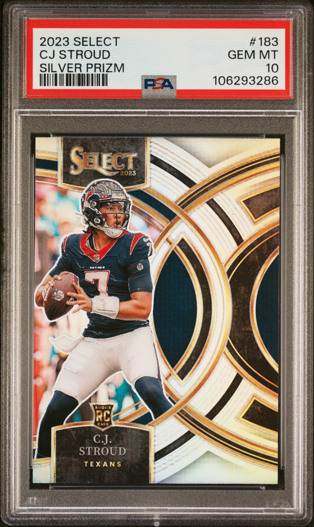 2023 Panini Select Premier Level Silver Prizm CJ Stroud #183 PSA 10