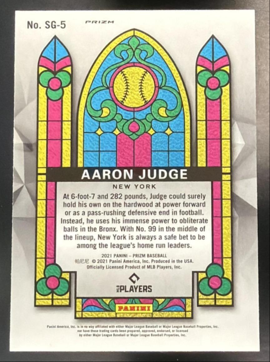 2021 Panini Prizm Aaron Judge #SG-5 Stained Glass Purple Yankees