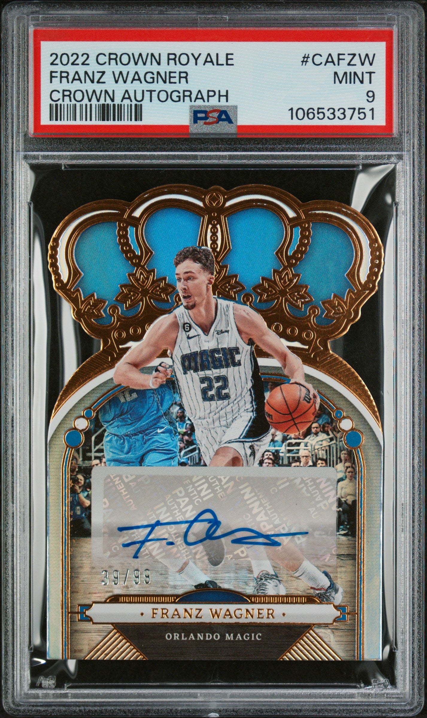 2022 Crown Royale #23 Franz Wagner Crown Autograph /99 PSA 9