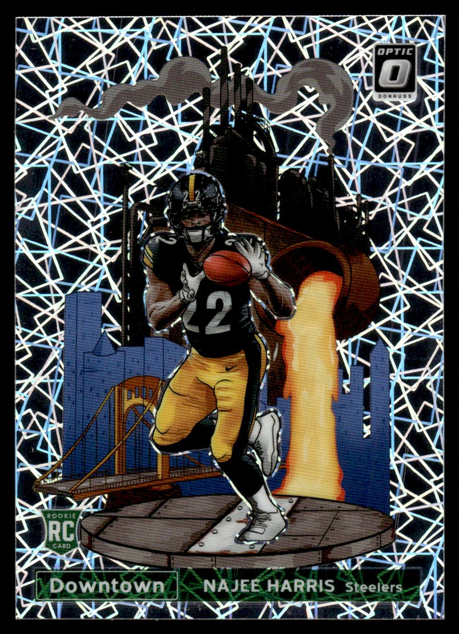 2021 Panini Donruss Optic #DT-20 Najee Harris Downtown Prizm Rookie Steelers