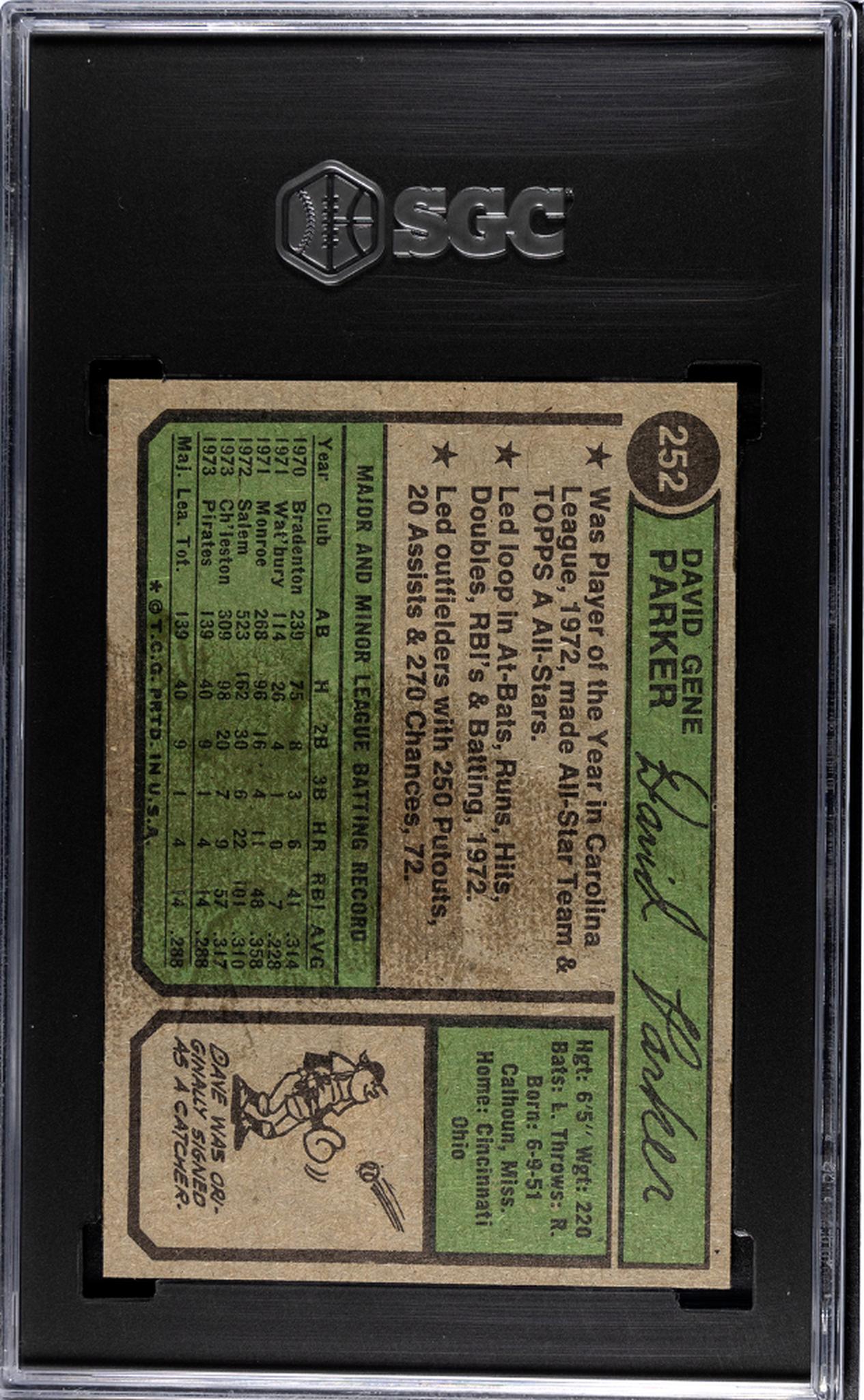 1974 Topps #252 Dave Parker SGC 5.5