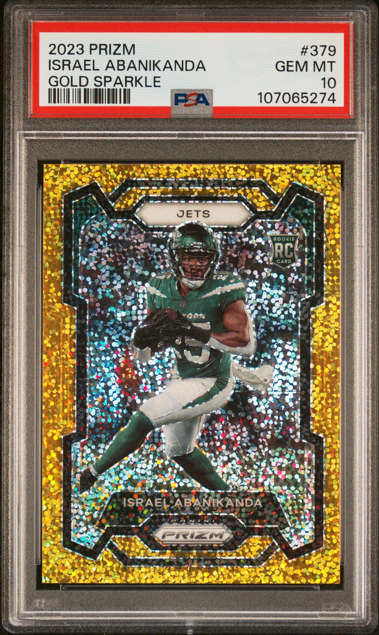 2023 Panini Prizm Gold Sparkle Israel Abanikanda #379 /79 PSA 10