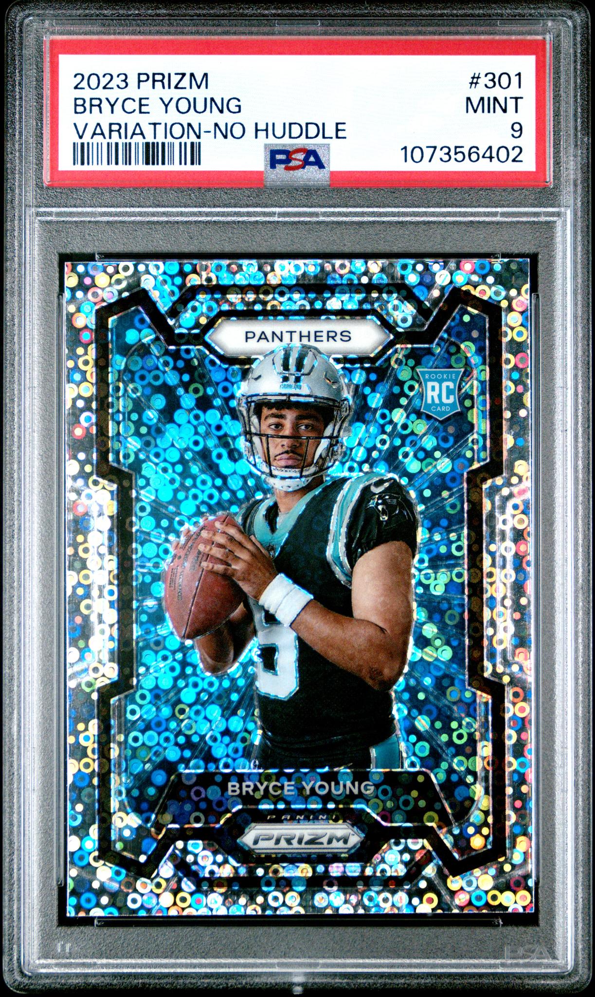 2023 Panini Prizm No Huddle Variation Bryce Young #301 RC PSA 9