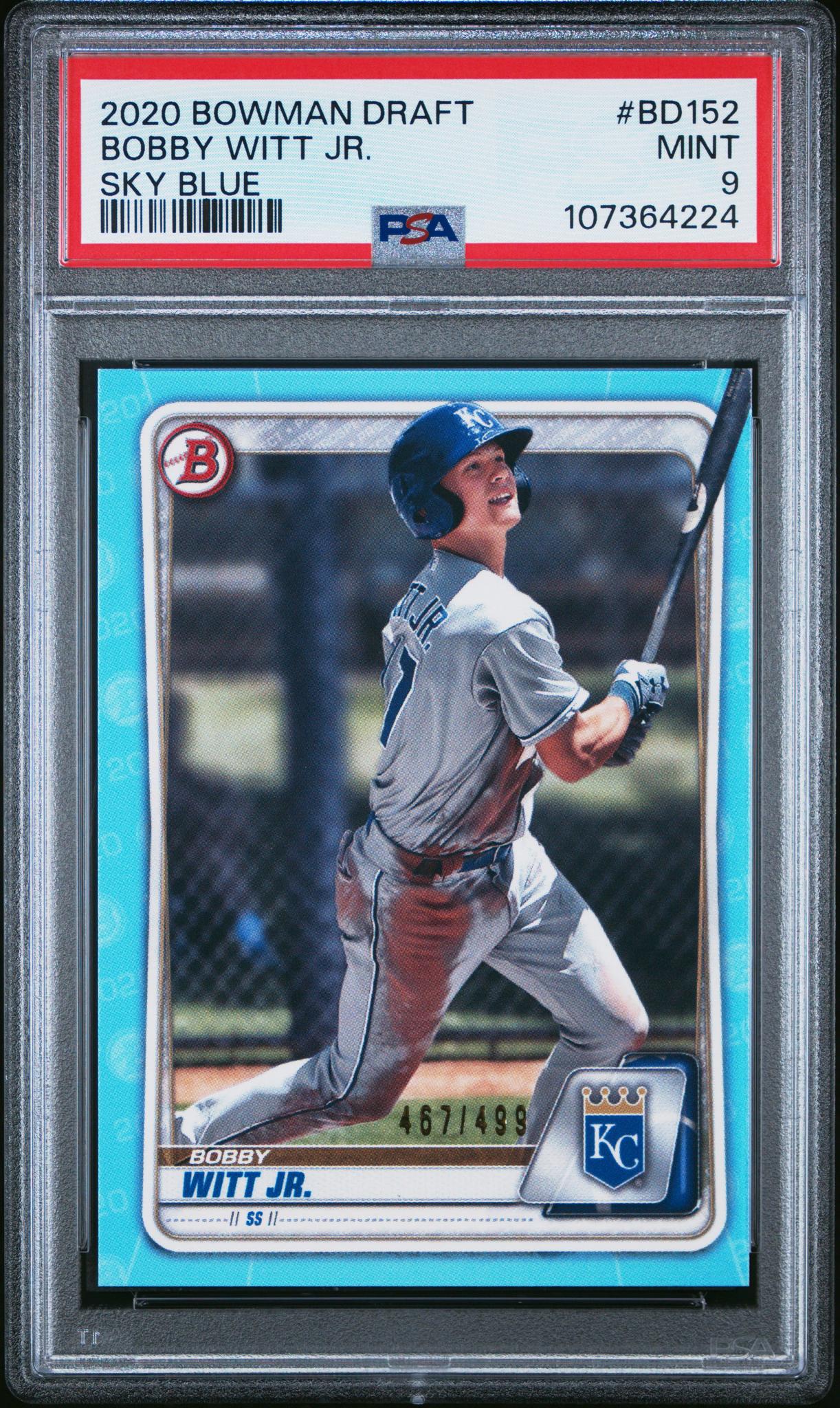 2020 Bowman Draft Sky Blue Bobby Witt Jr. #BD152 /499 PSA 9