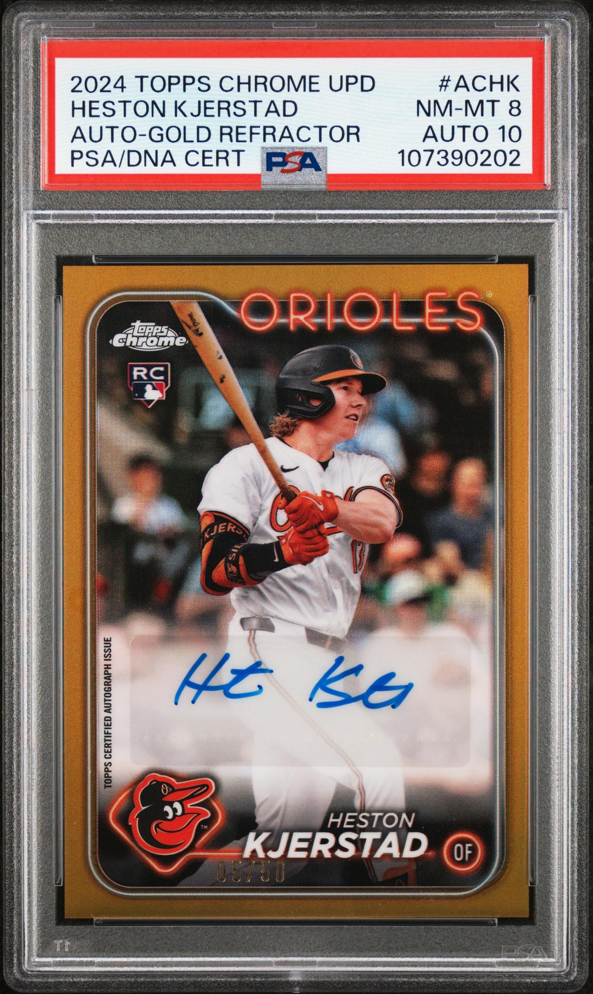 2024 Topps Chrome #ACHK Heston Kjerstad /50 PSA 8