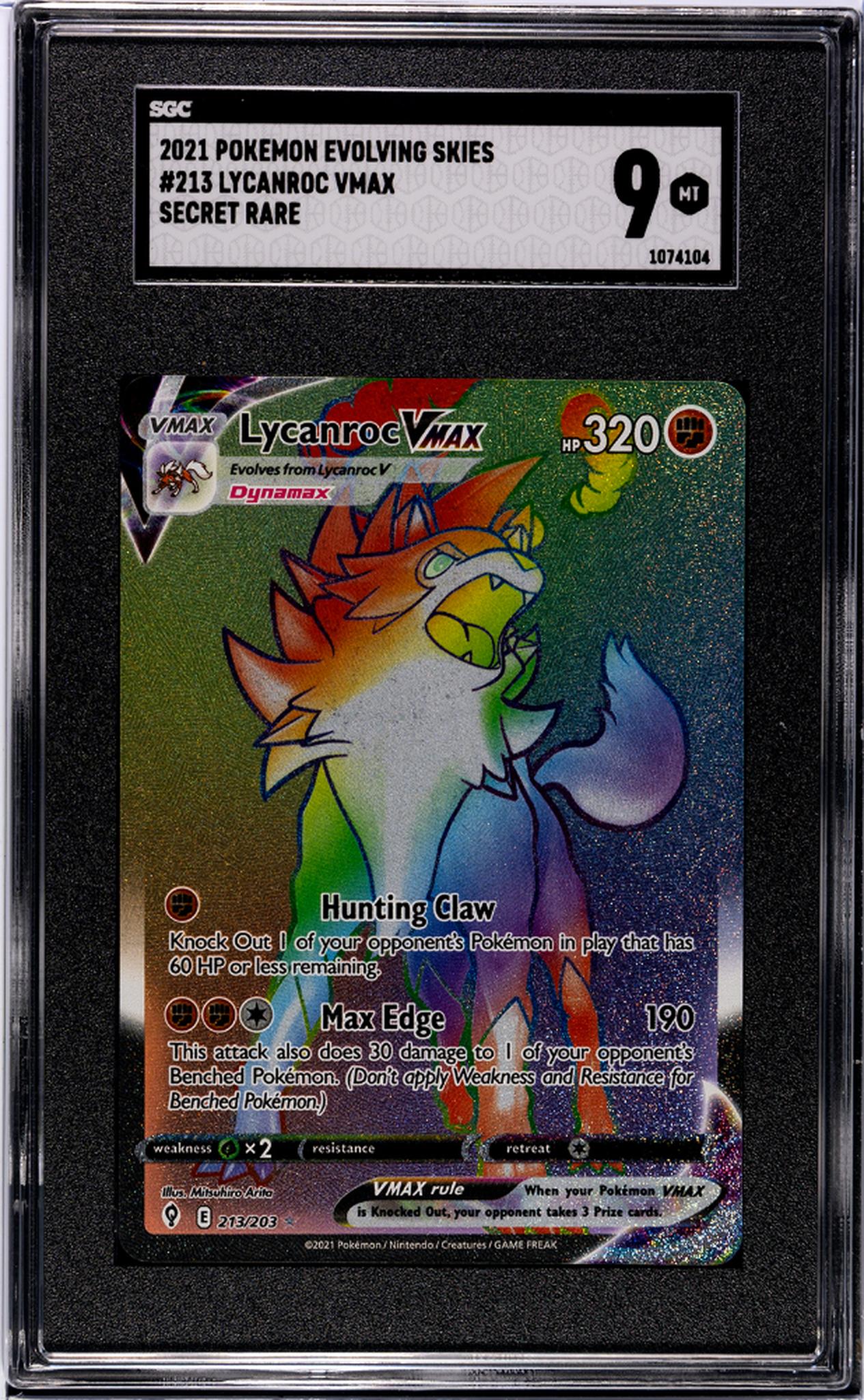 2021 Nintendo Pokemon #213/203 Lycanroc VMAX Secret SGC 9