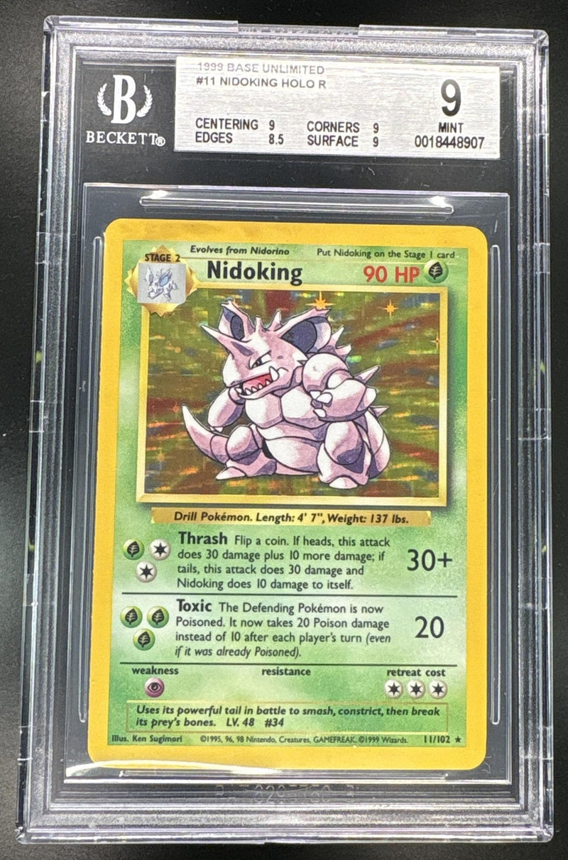 1999 Pokemon Base Set Holo Nidoking #11 BGS 9