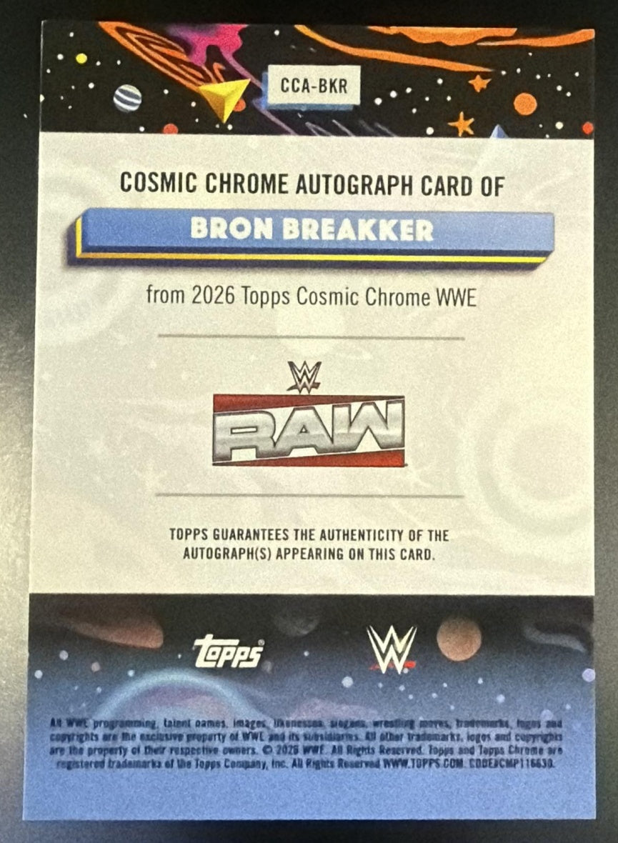 2026 Topps Cosmic Chrome Bron Breakker Galactic Orange Auto /25