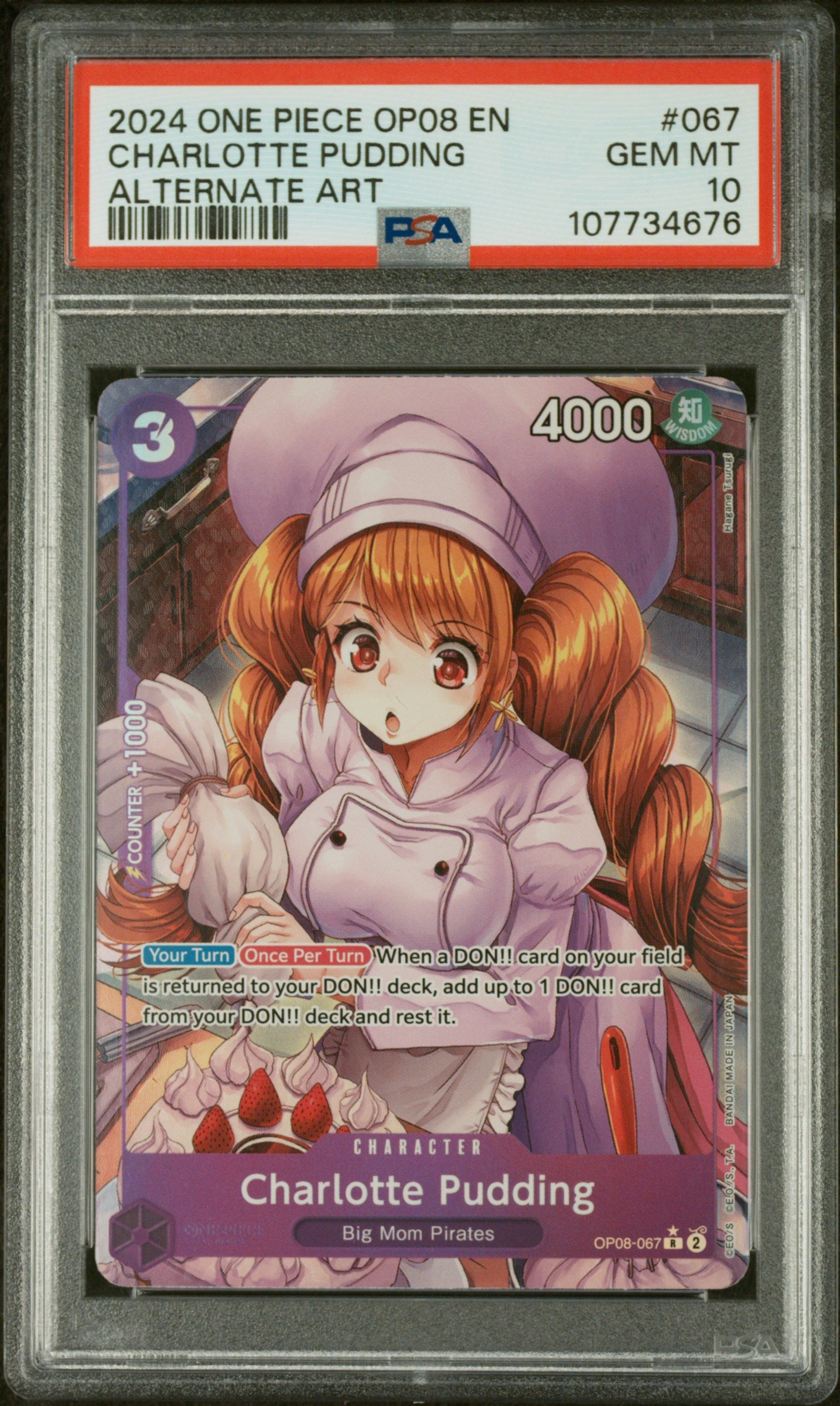 2024 One Piece Two Legends #67 Charlotte Pudding Op08-Alternate Art PSA 10