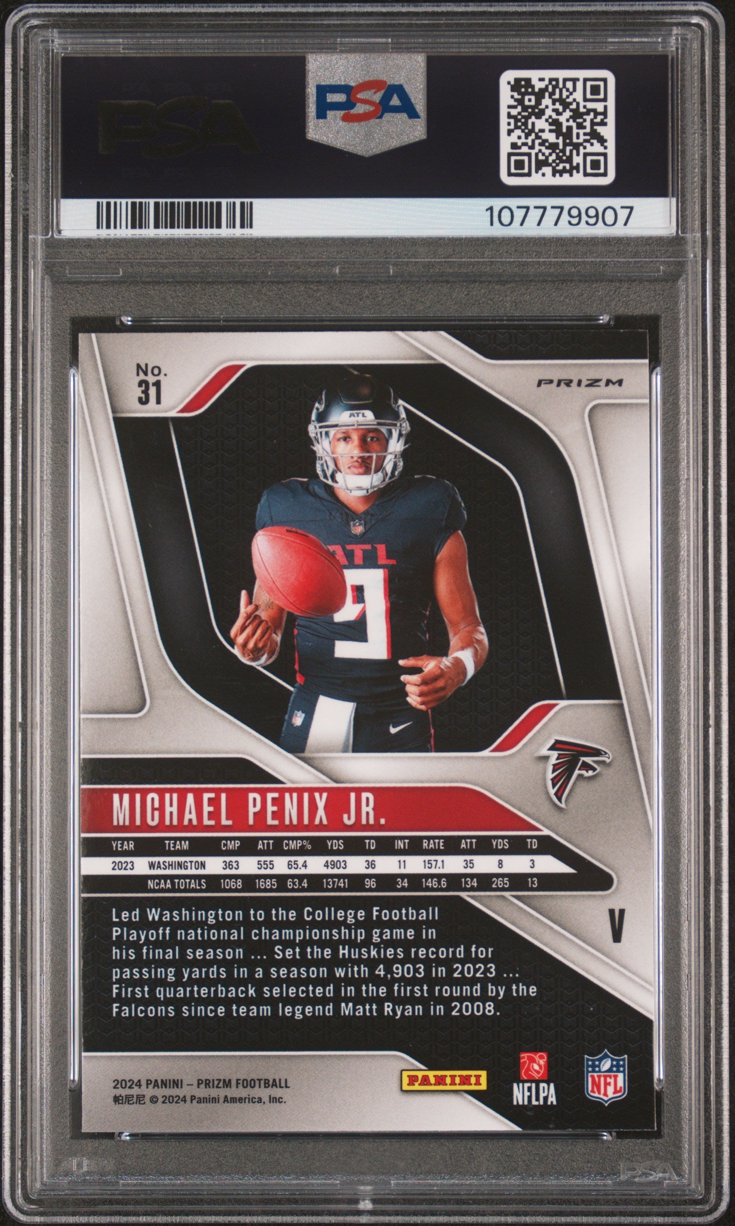 2024 Panini Prizm Rookie Variation Michael Penix Jr. #31 PSA 9