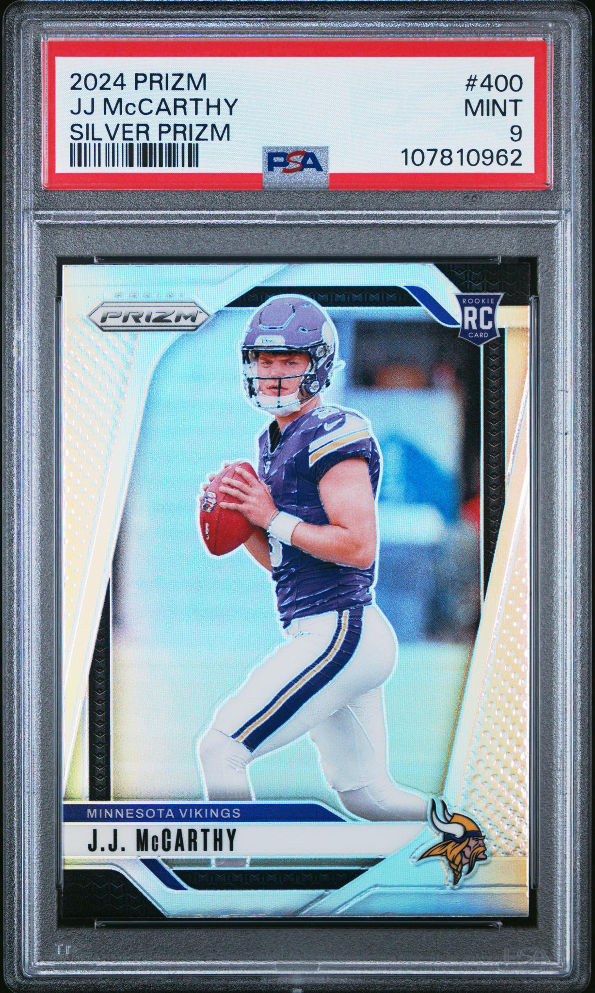 2024 Panini Prizm Silver Prizm JJ McCarthy #400 RC PSA 9