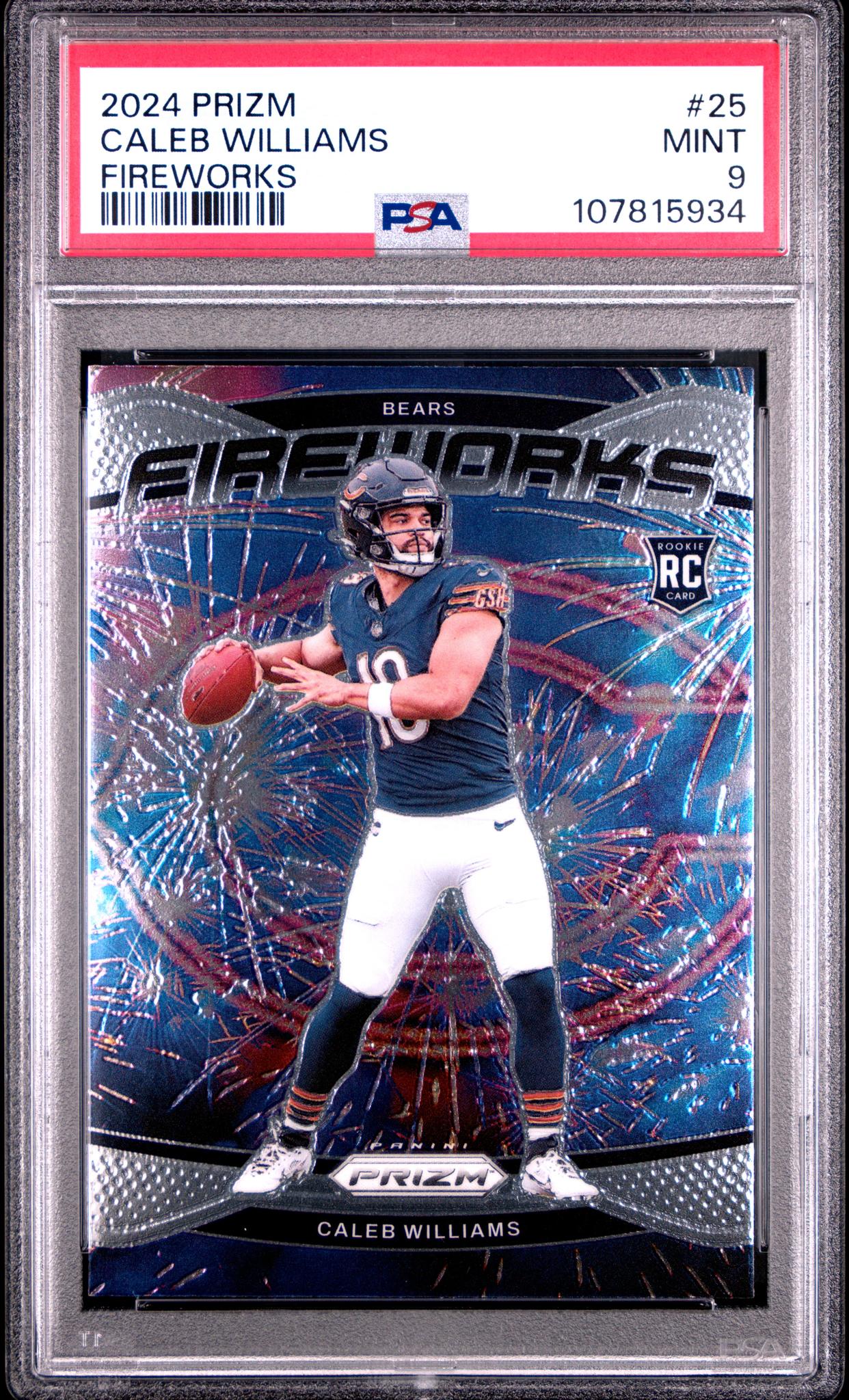 2024 Panini Prizm Fireworks Caleb Williams #25 PSA 9