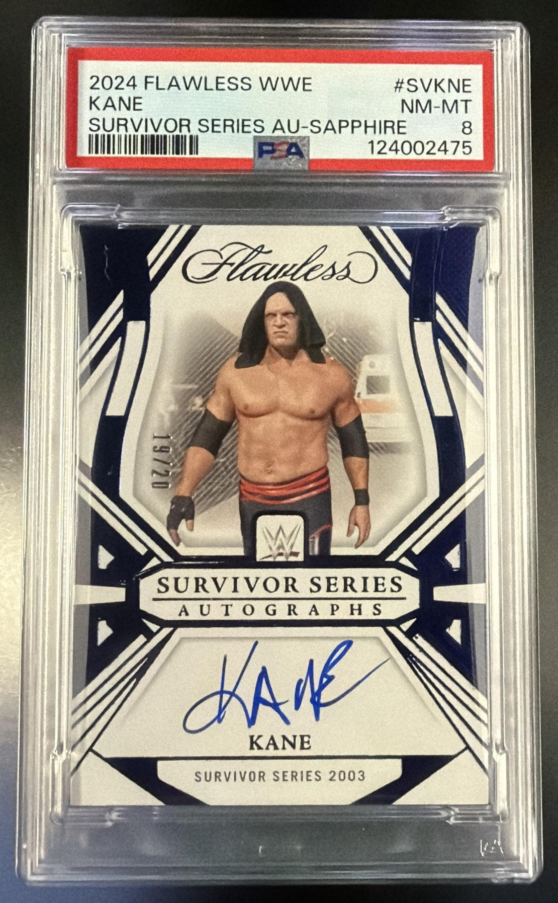 2024 Panini Flawless WWE Flawless Survivor Series Autographs Sapphire Kane #SVKNE /20 PSA 8