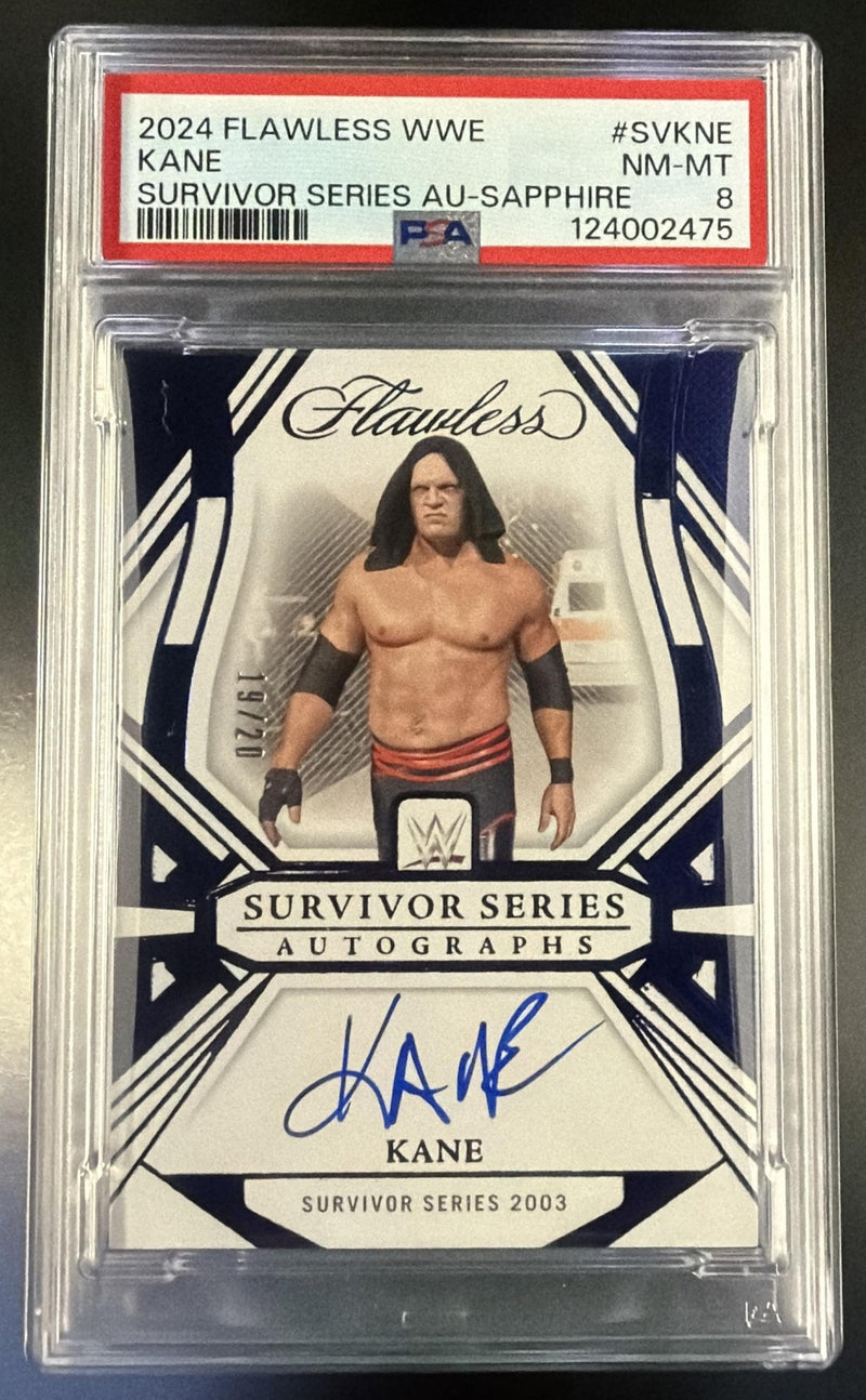2024 Flawless WWE Kane Survivor Series Autographs #SV-KNE /20 PSA 8