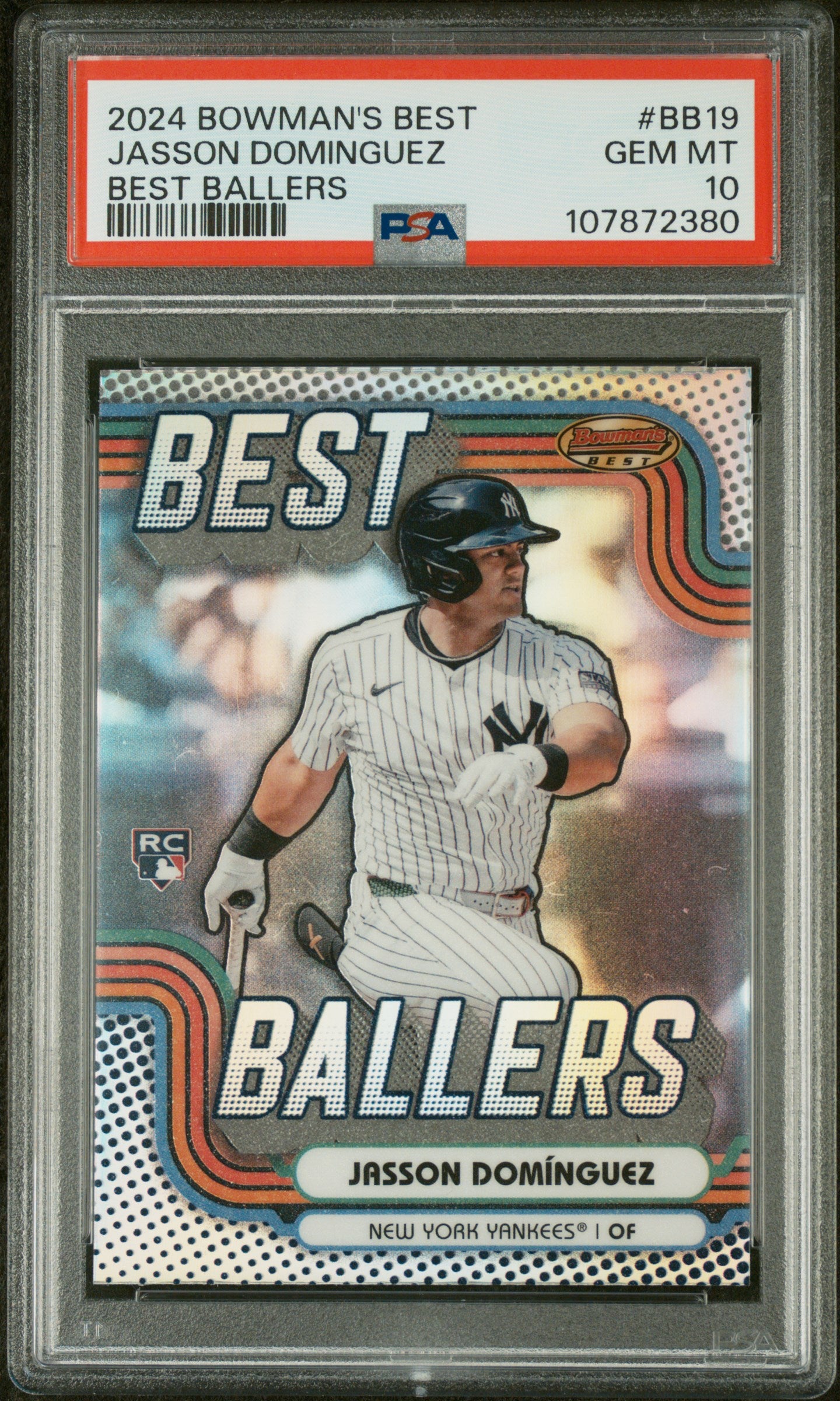 2024 Topps Bowman's Best Best Ballers Jasson Dominguez #BB19 RC PSA 10