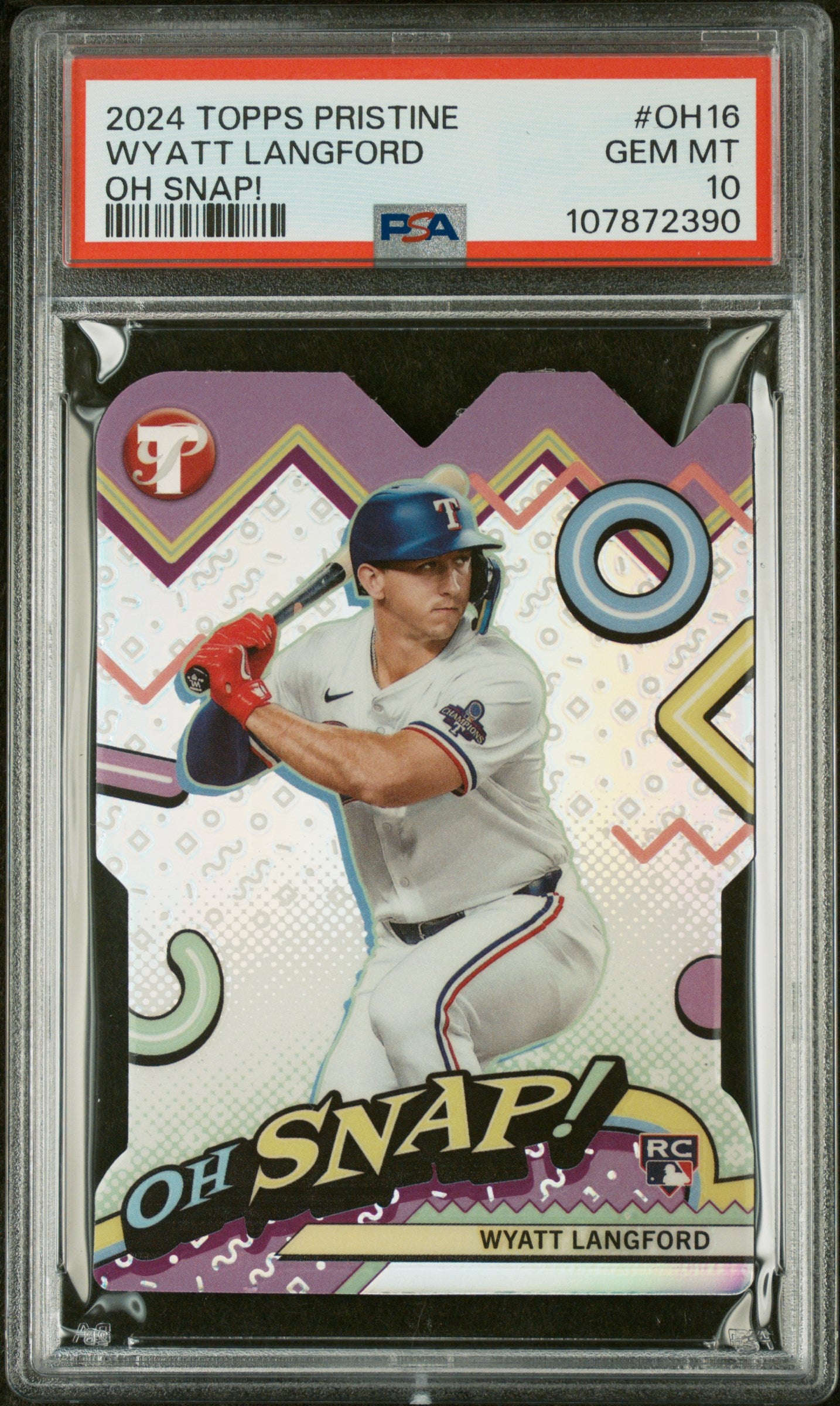 2024 Topps Pristine Oh Snap! Wyatt Langford #OH16 RC PSA 10