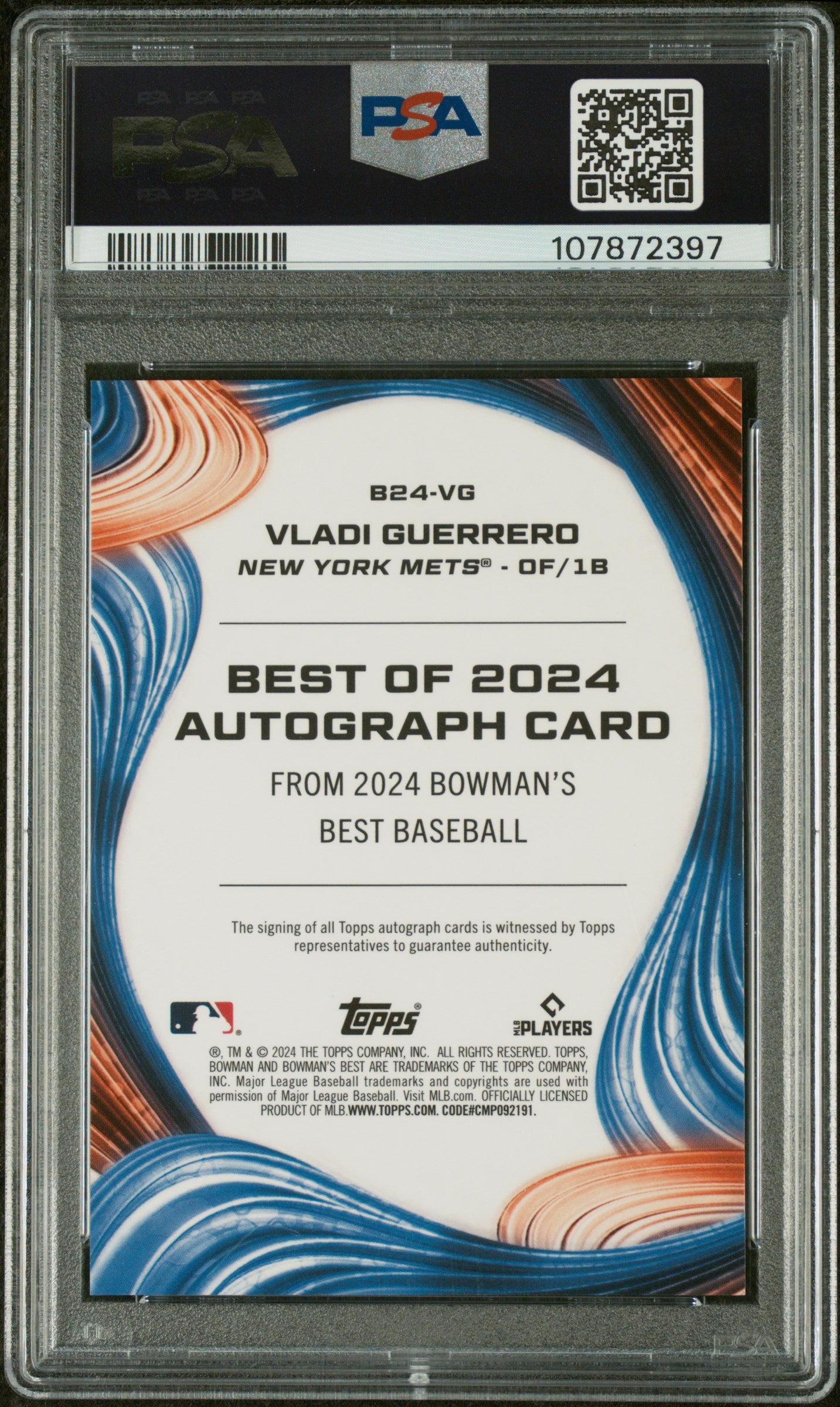 2024 Bowman's Best #B24VG Vladi Guerrero Best of 2024 /150 PSA 9