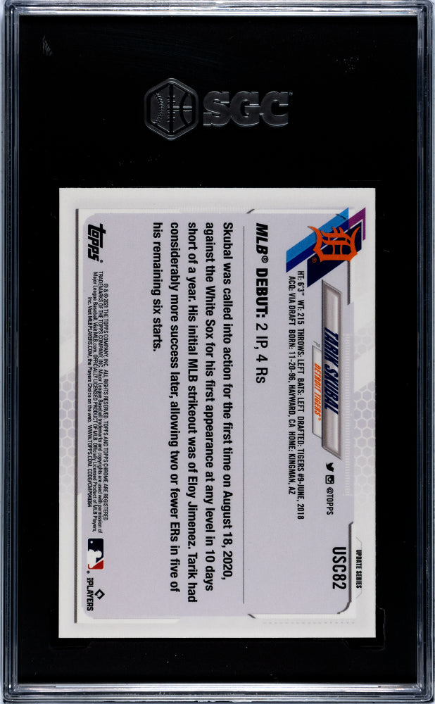 2021 Topps Chrome Update #USC82 Tarik Skubal Rookie Debut Purple Refractor SGC 9.5