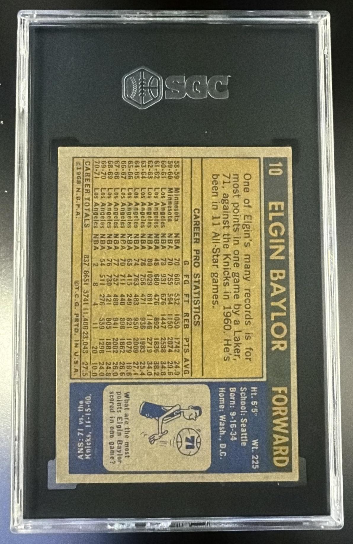 1971 Topps #10 Elgin Baylor SGC 4