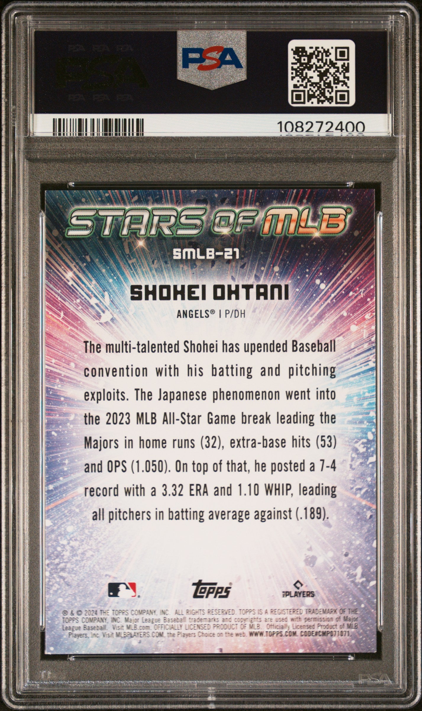 2024 Topps Series 1 Stars of MLB Shohei Ohtani #SMLB-21 PSA 9