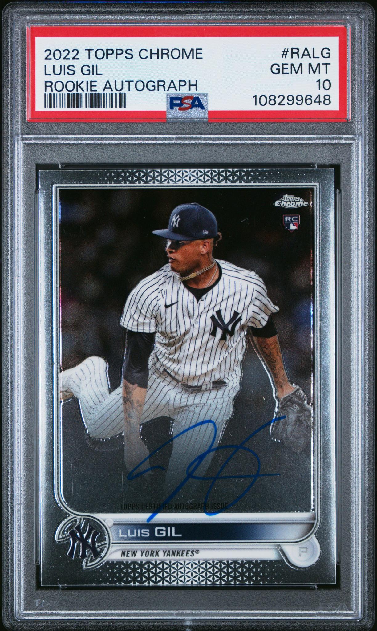 2022 Topps Chrome Rookie Autographs Luis Gil #RA-LG RC PSA 10