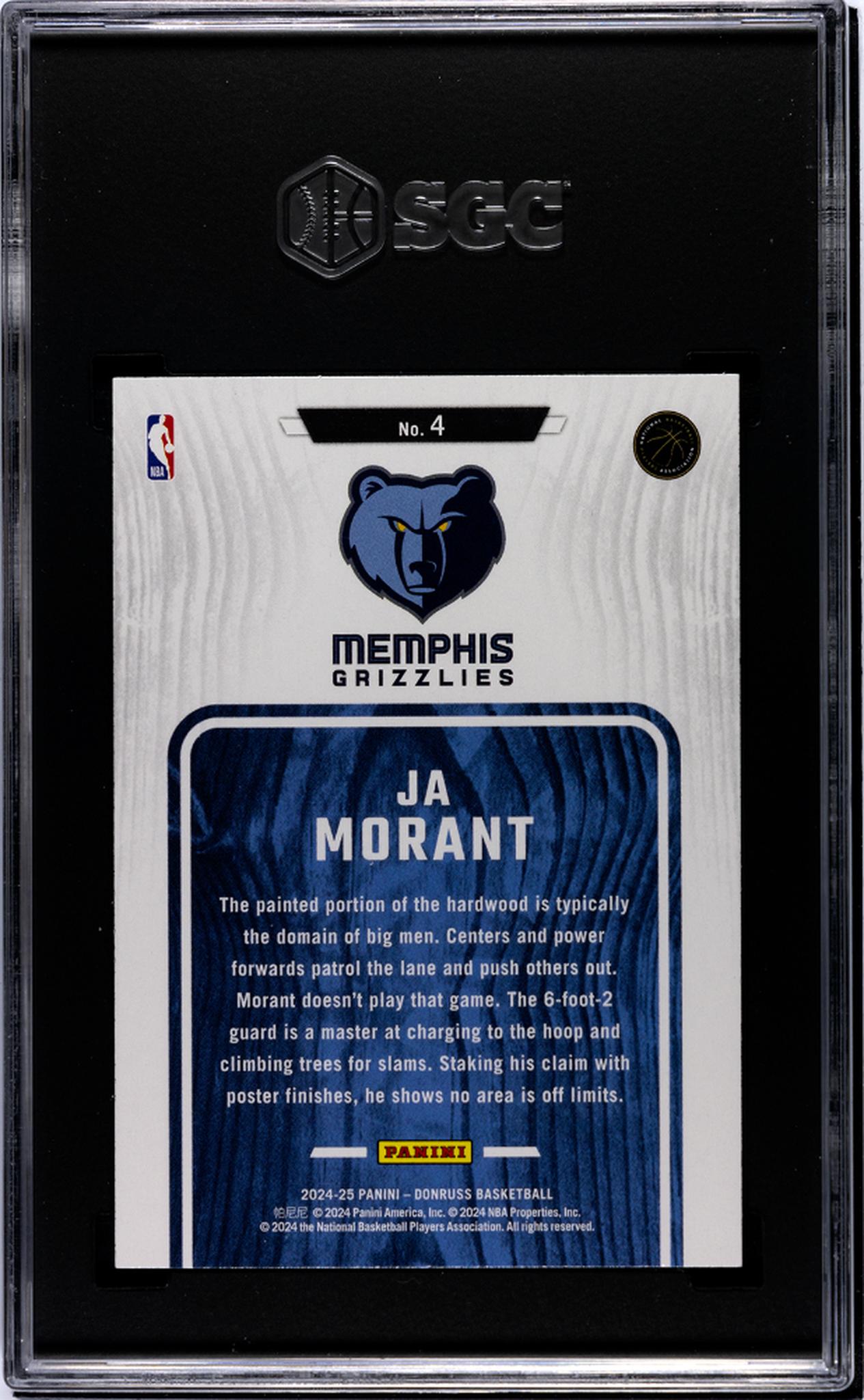 2024 Donruss Hardwood Masters Ja Morant #4 SGC 10