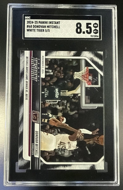 2024-25 Panini Instant Donovan Mitchell #68 White Tiger /5 SGC 8.5