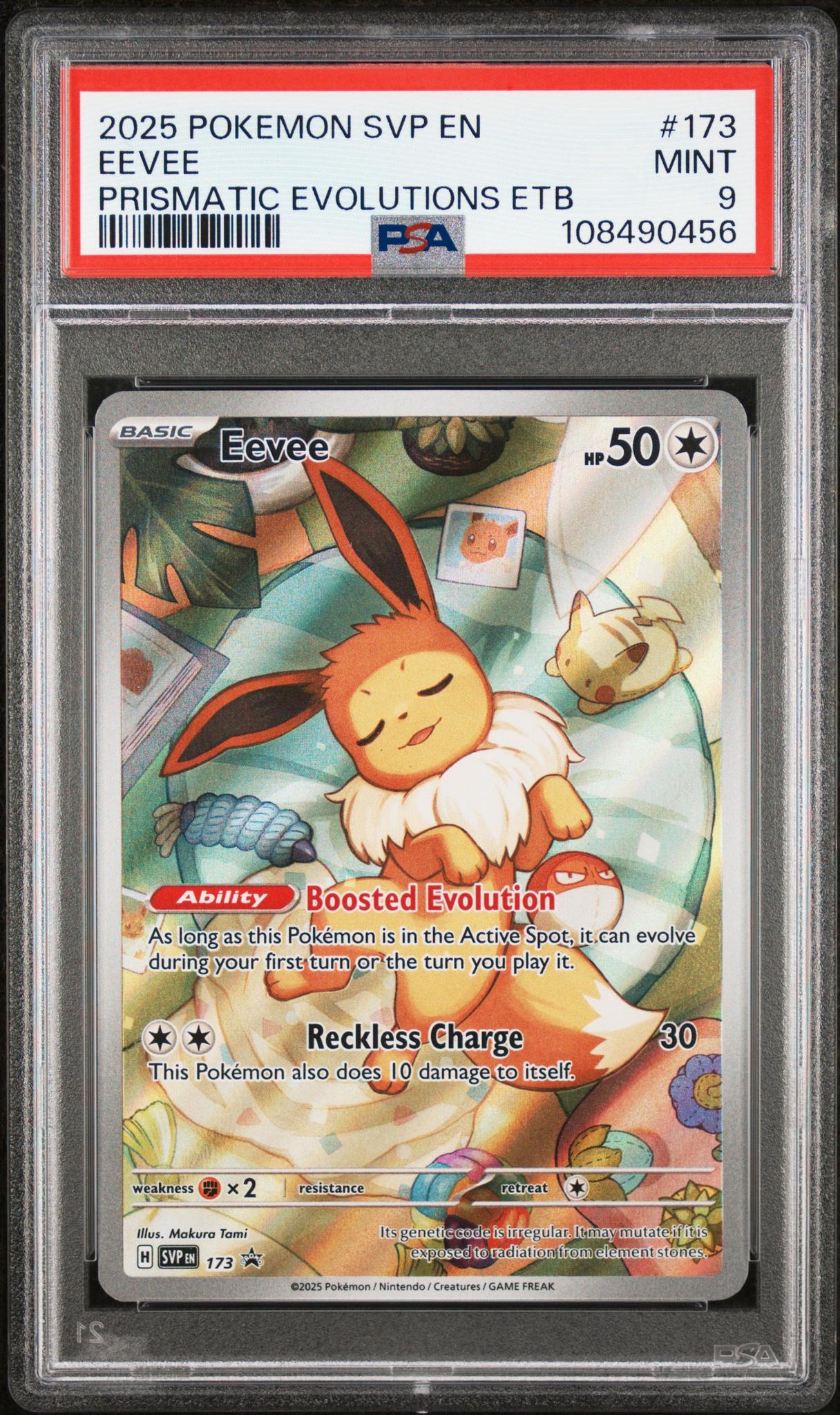 2025 Pokémon Scarlet & Violet Prismatic Evolutions Promo Eevee #SVP173 PSA 9