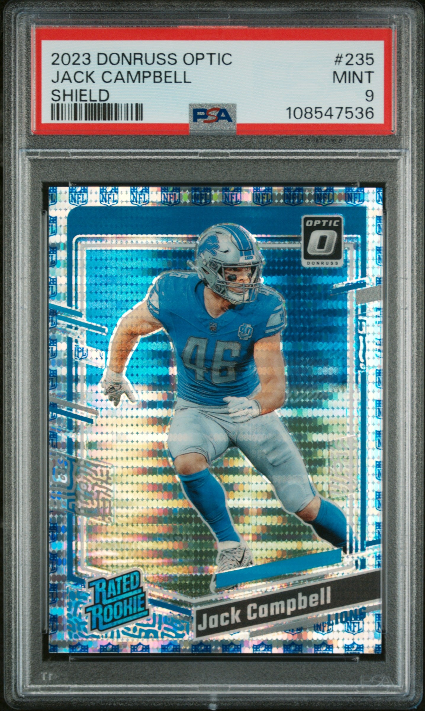 2023 Panini Donruss Optic #235 Jack Campbell Shield PSA 9