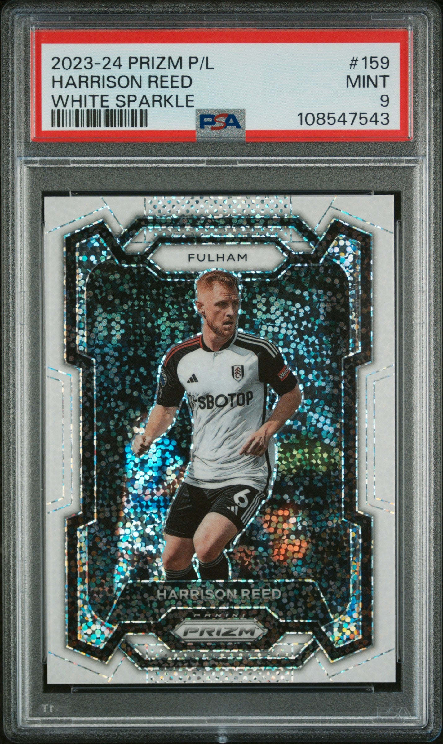 2023 Panini Prizm Premier League #159 Harrison Reed White Sparkle PSA 9